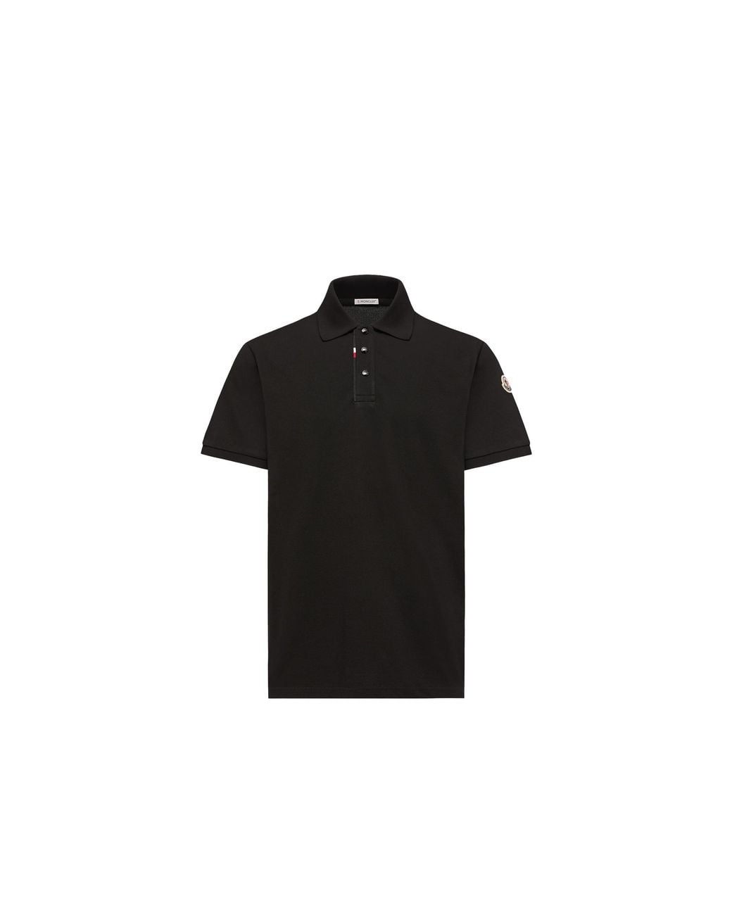 Moncler Black Moncler Logo Cotton Piquet Polo Shirt for men