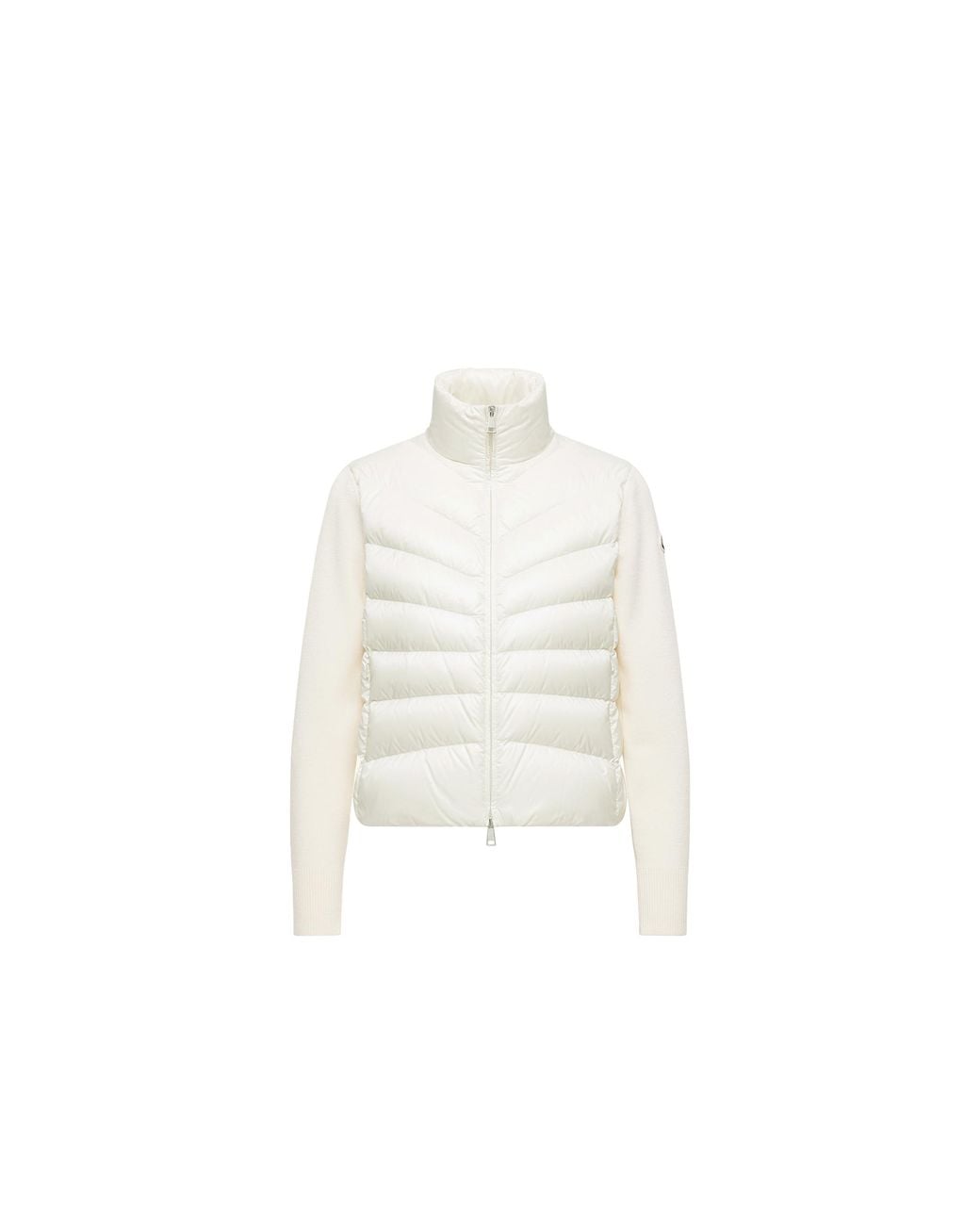 Moncler White Moncler Padded Wool Cardigan
