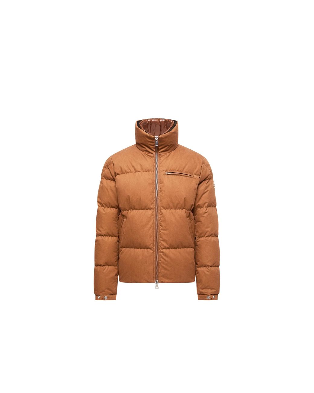 Moncler Brown Moncler Isenviel Cotton Poplin Short Down Jacket for men
