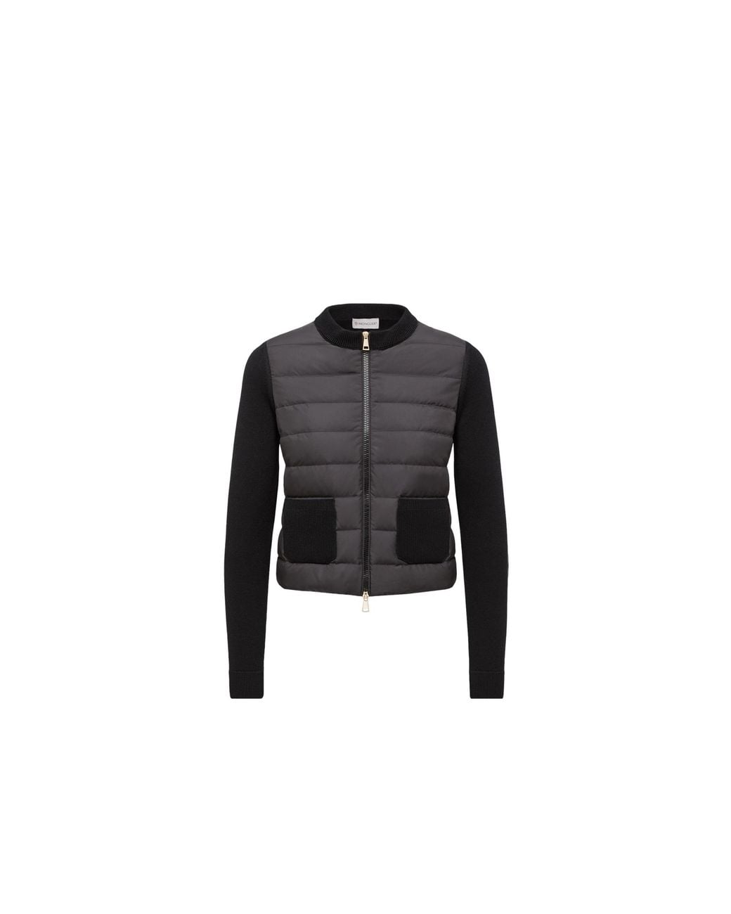 Moncler Black Moncler Padded Wool Zip-Up Cardigan