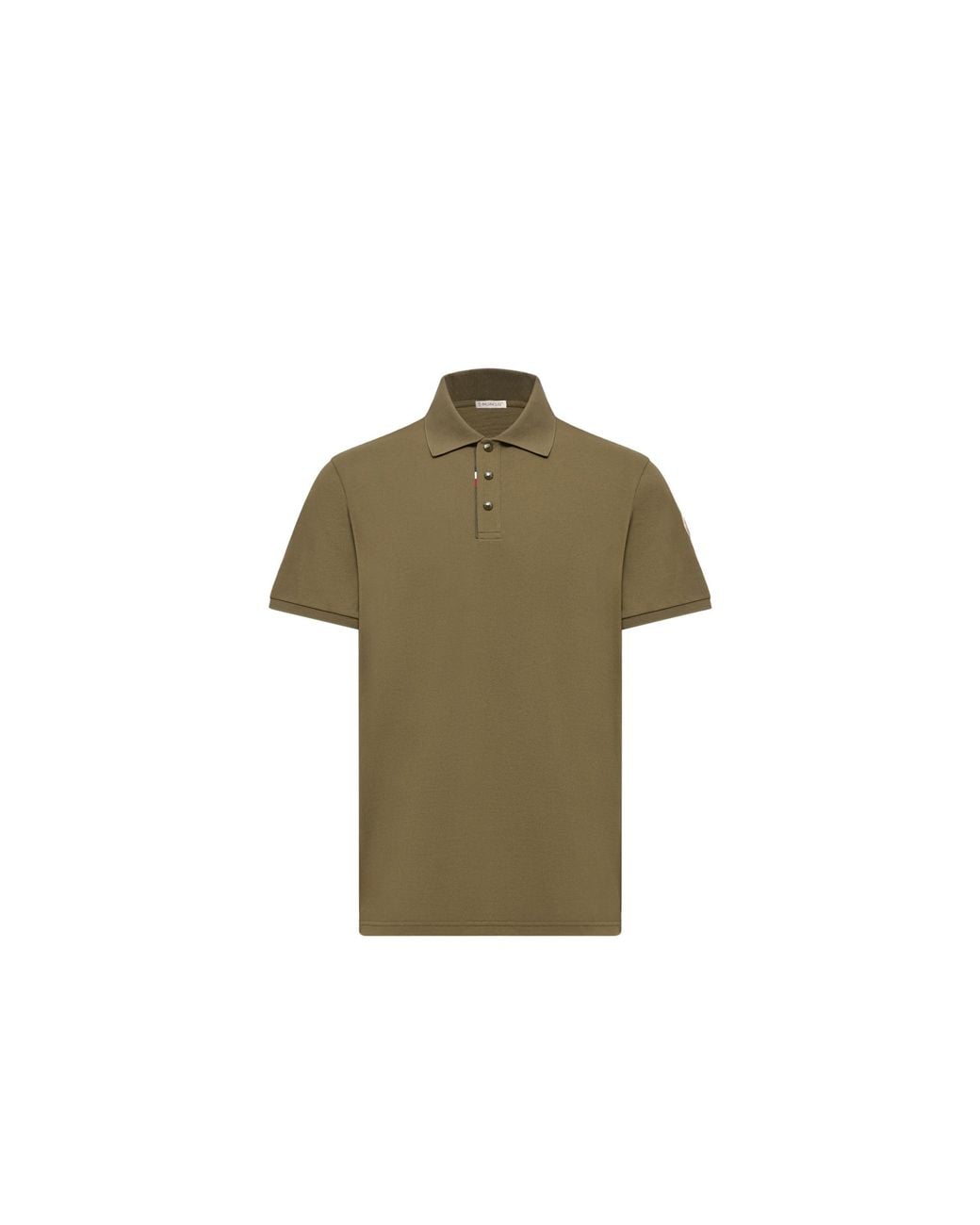 Moncler Green Moncler Logo Cotton Piquet Polo Shirt for men