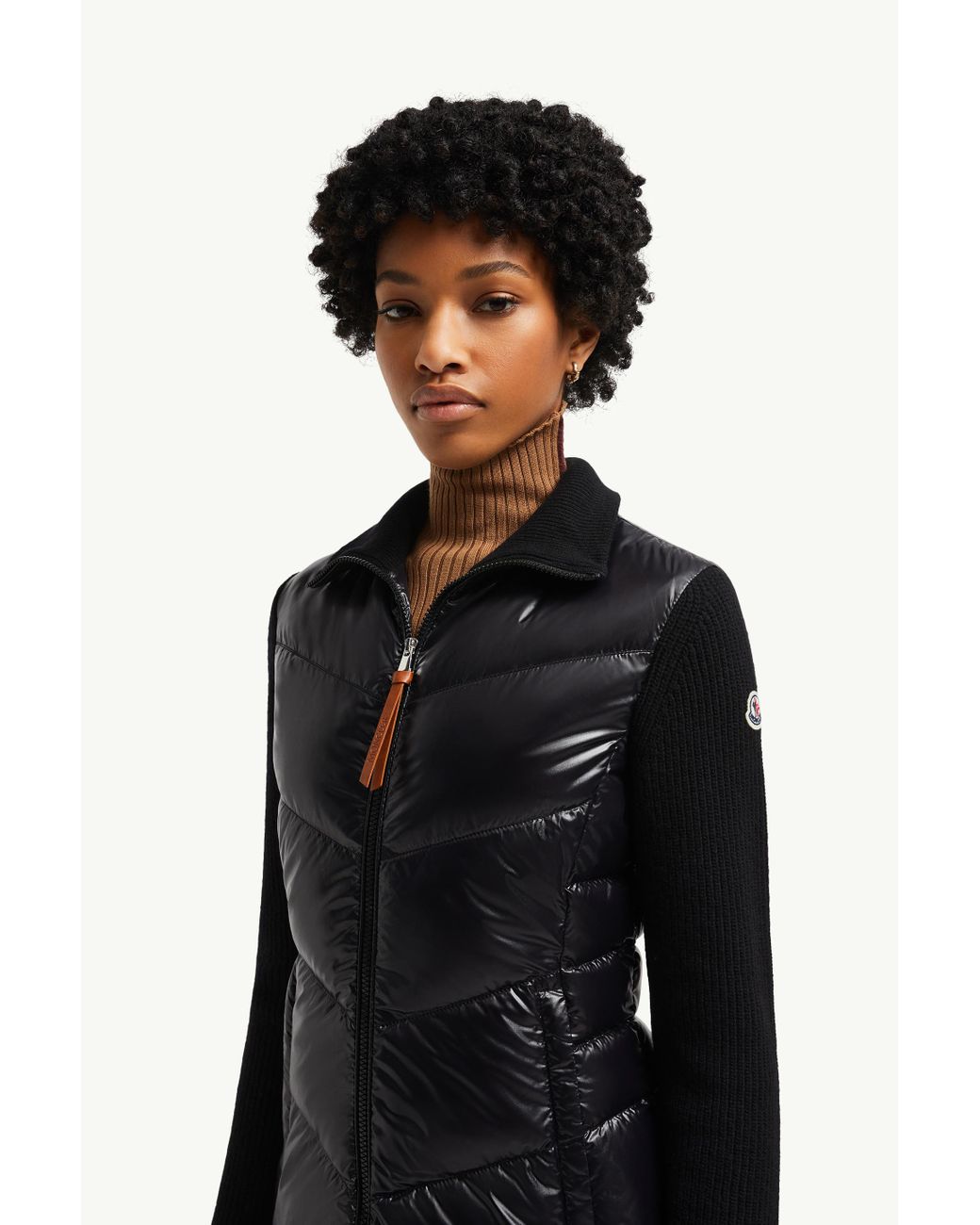 Moncler Diagonal-Quilted Padded Wool Zip-Up Cardigan in