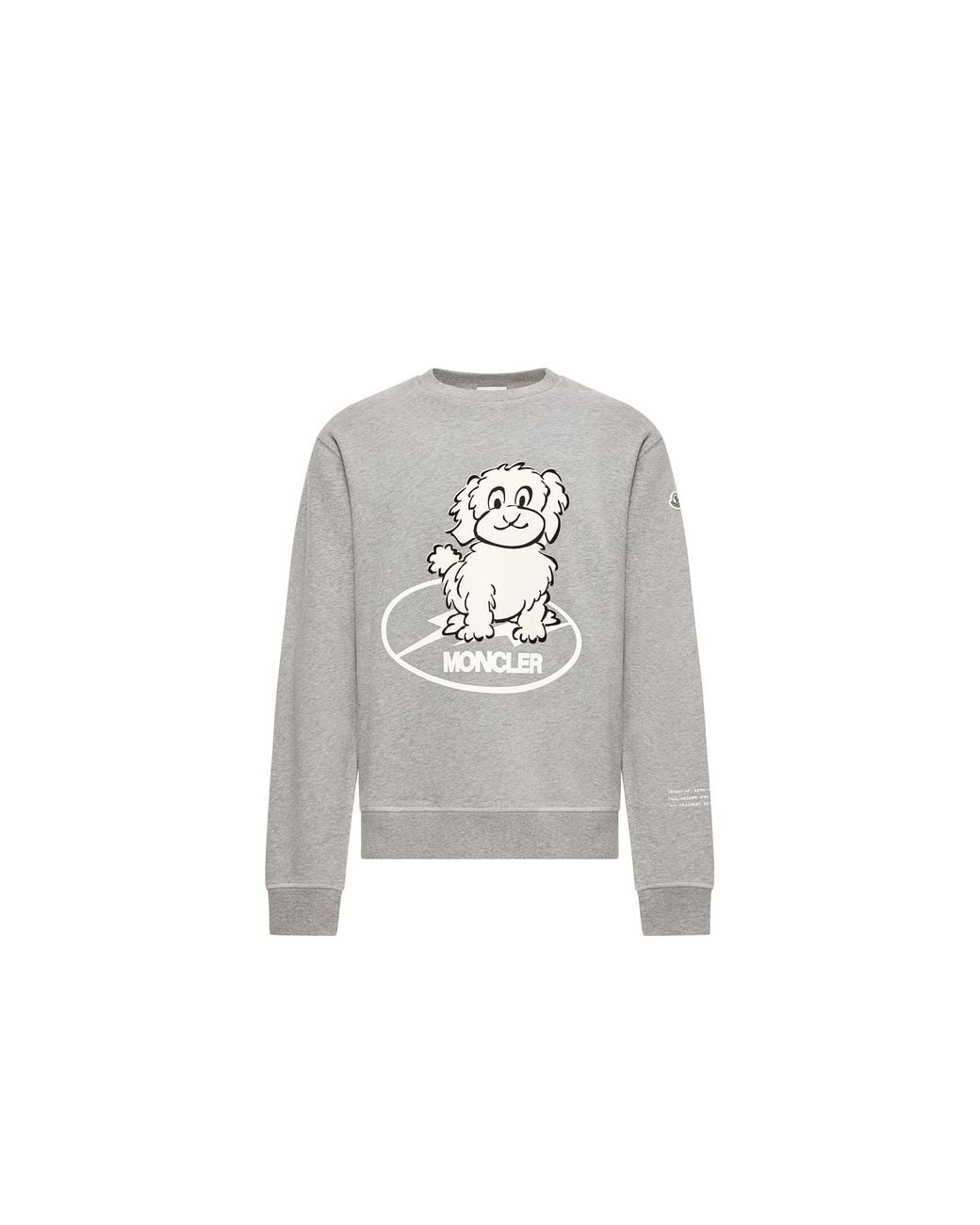 Moncler Gray Moncler Dog Print Cotton Sweatshirt for men
