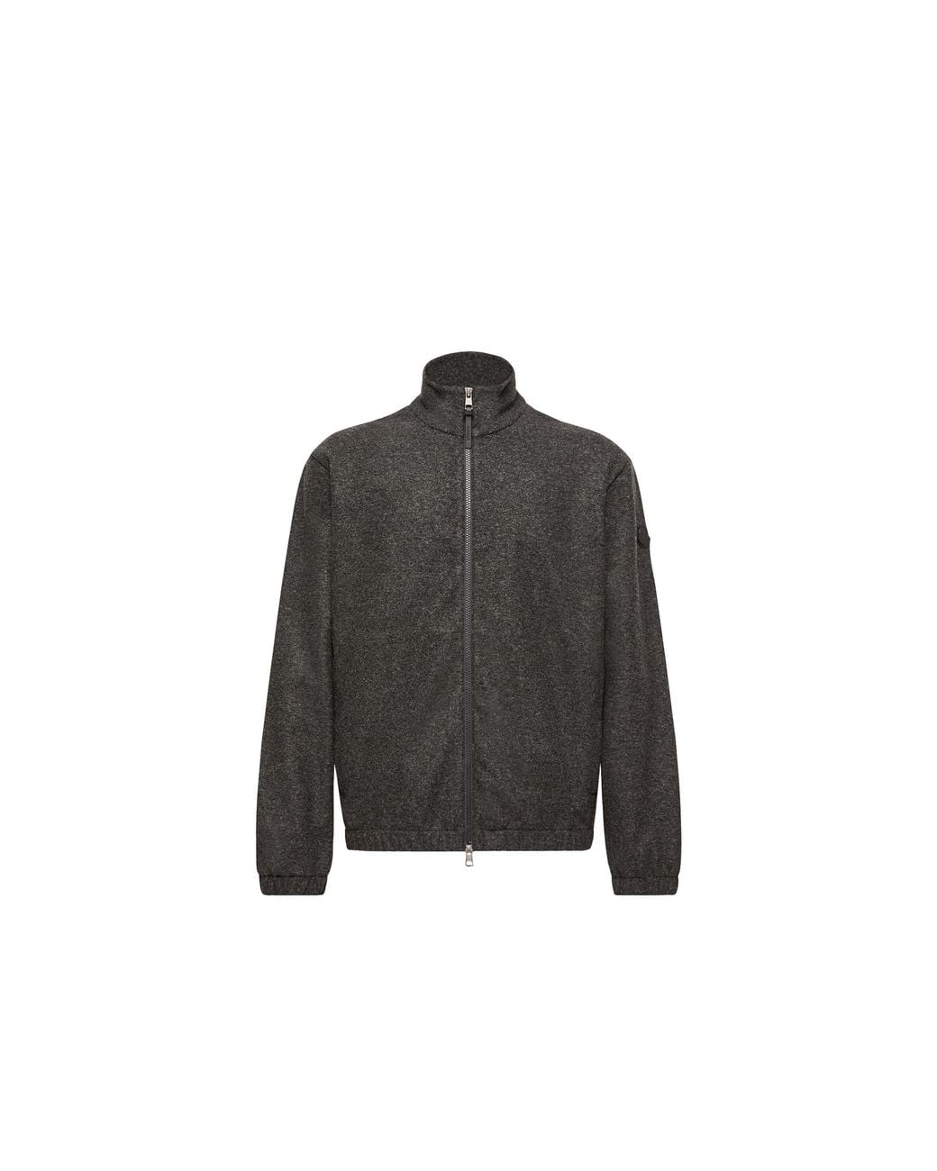 Moncler Black Moncler Leather Logo Zip-Up Cardigan for men