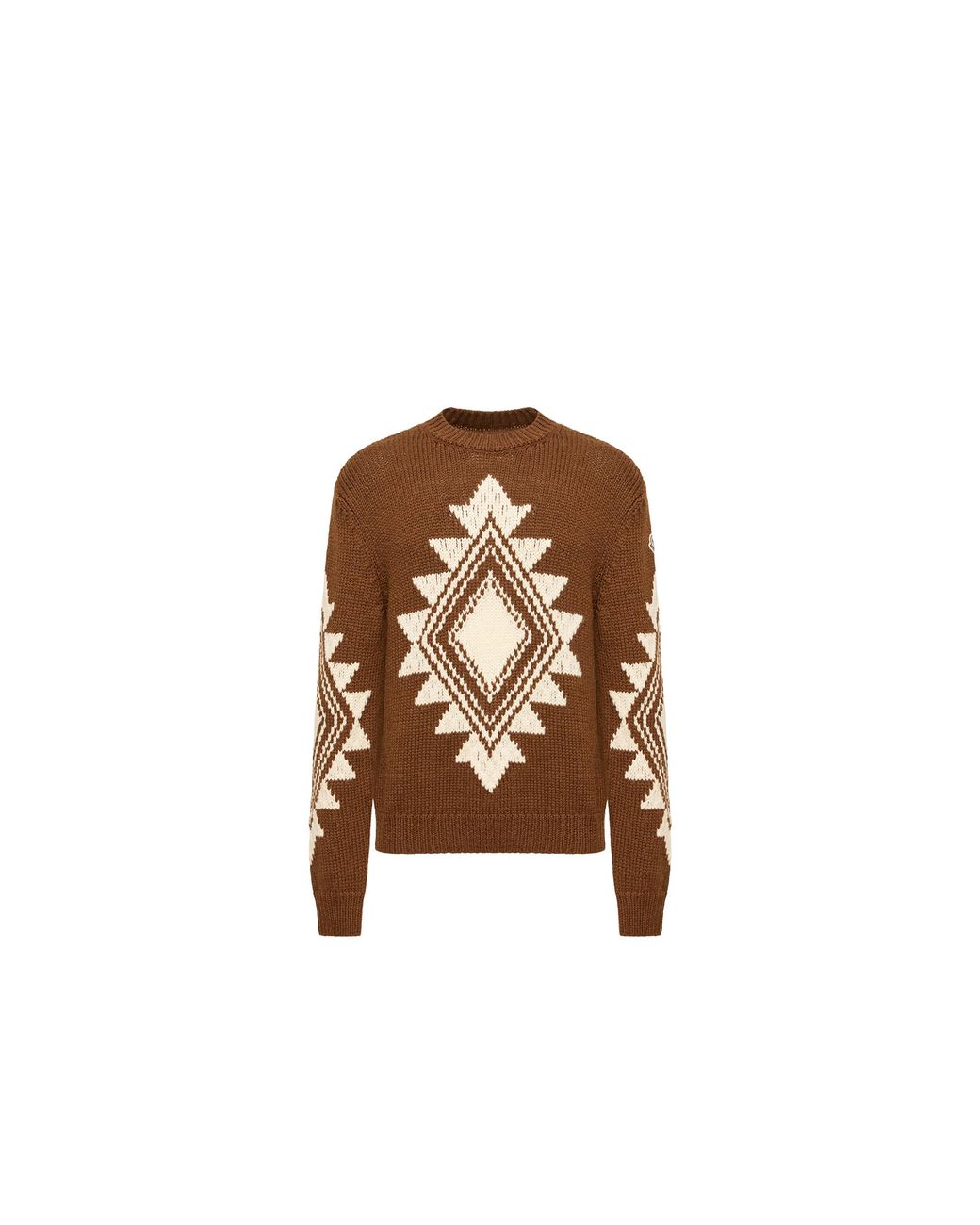 Moncler Brown Moncler Geometric Jacquard Wool Blend Jumper for men
