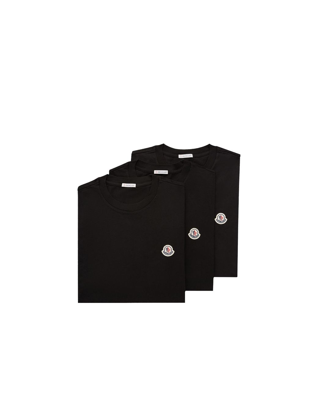 Moncler Black Moncler Logo Patch Cotton T-Shirt (Pack Of Three) for men