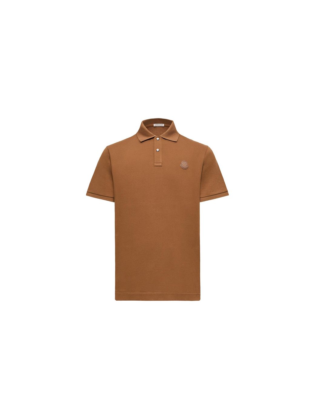 Moncler Brown Moncler Logo Patch Cotton Piquet Polo Shirt for men
