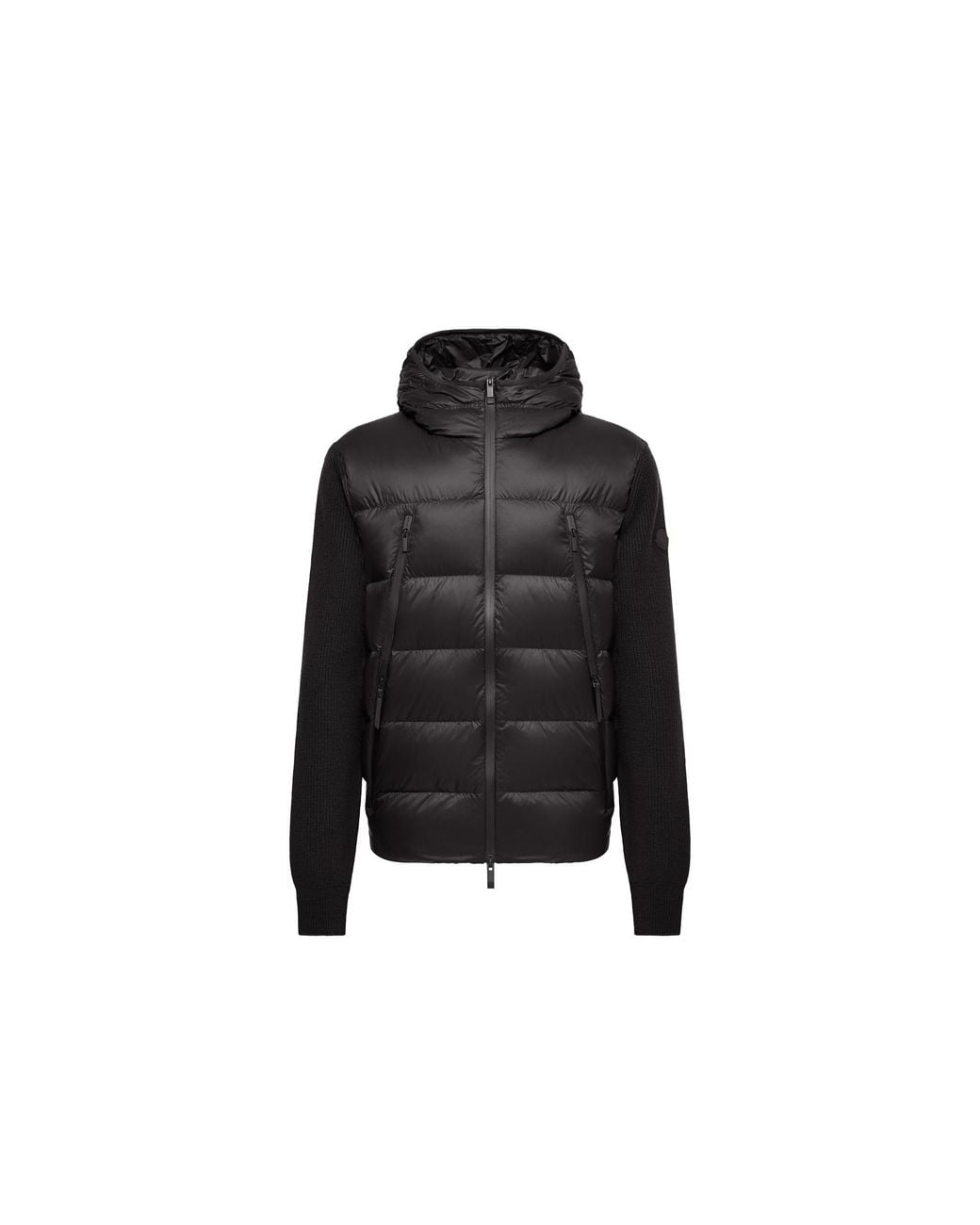 Moncler Black Moncler Wool Padded Zip-Up Cardigan for men