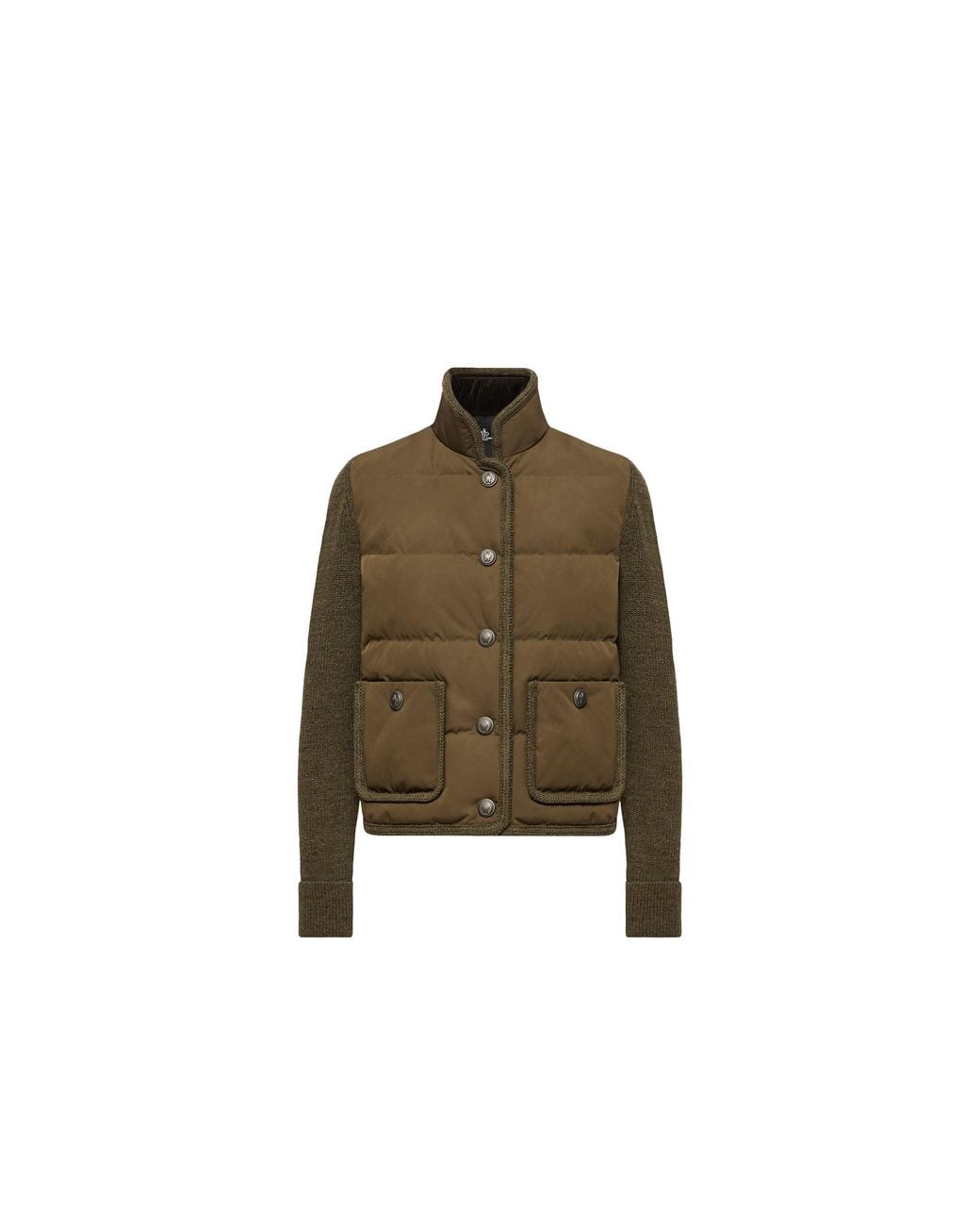 Moncler Green Moncler Wool Padded Cardigan