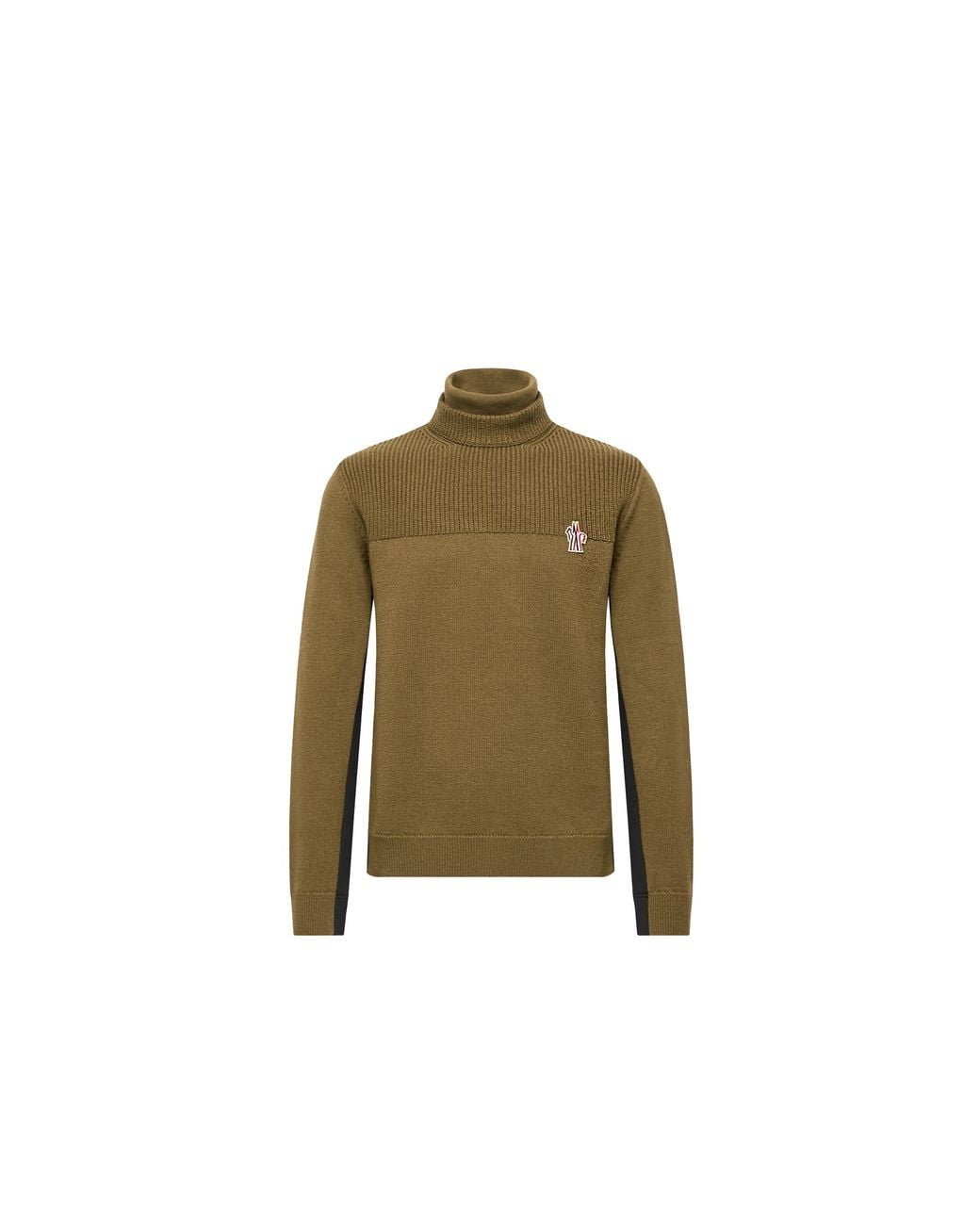 Moncler Green Moncler Logo Wool Blend Turtleneck for men