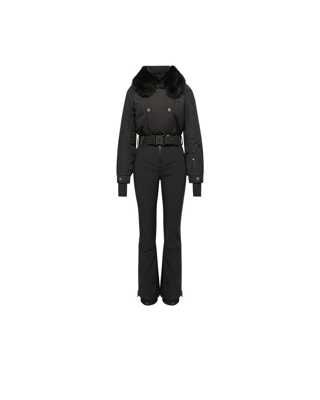 Moncler Black Moncler Shearling-Trimmed Insulated Ski Suit