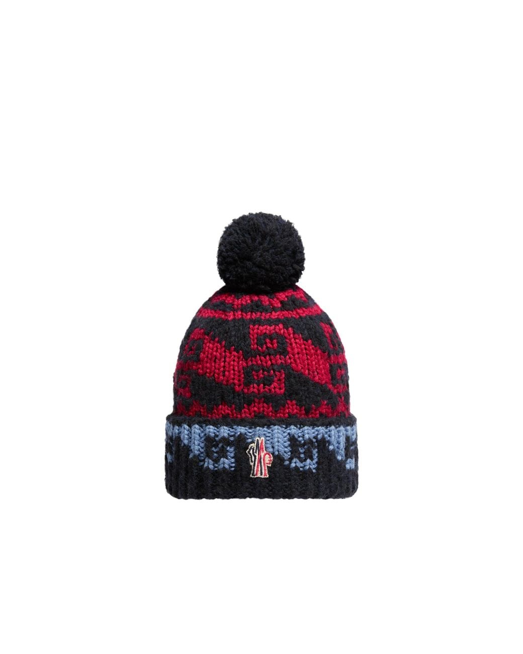 Moncler Red Moncler Alpaca & Wool Blend Beanie With Pom Pom for men