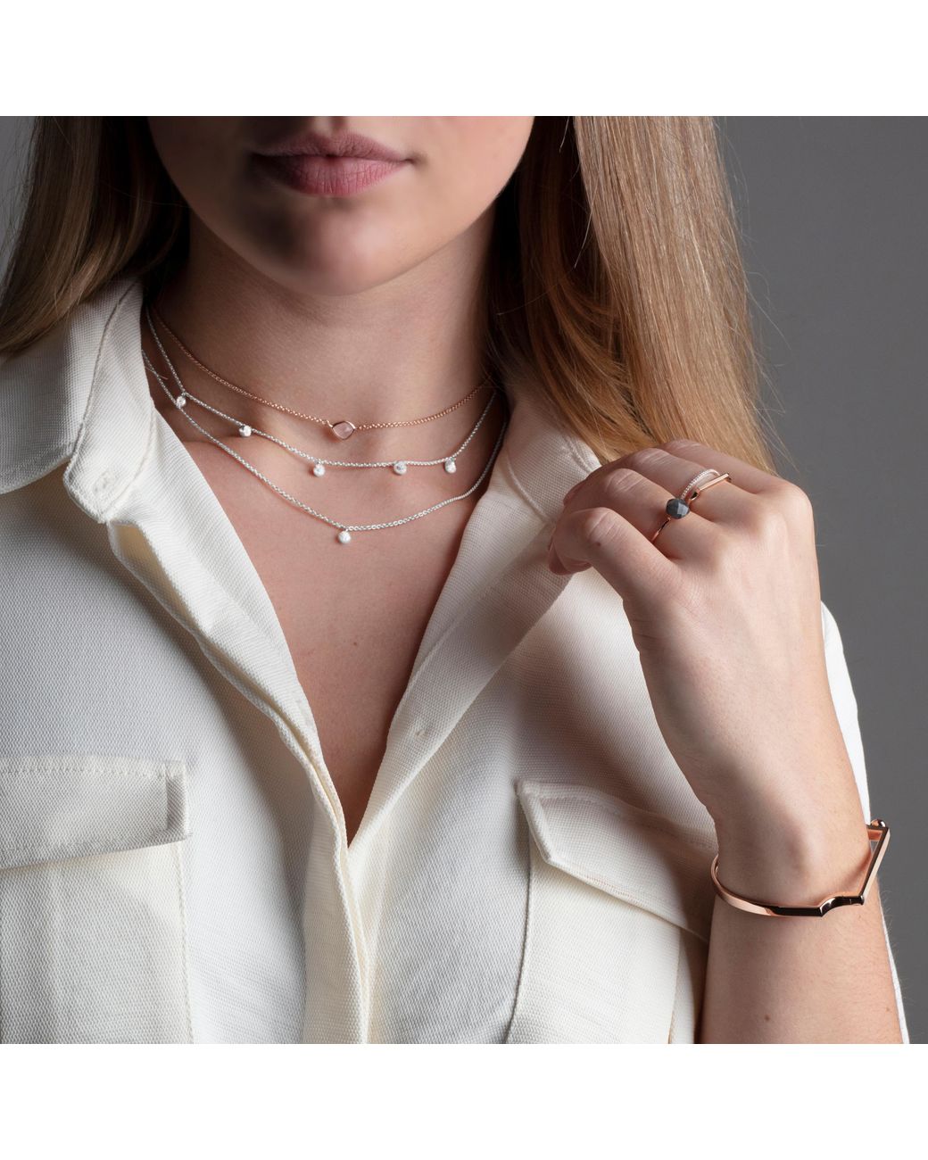 Monica Vinader Fiji Tiny Button Single Diamond Necklace ...