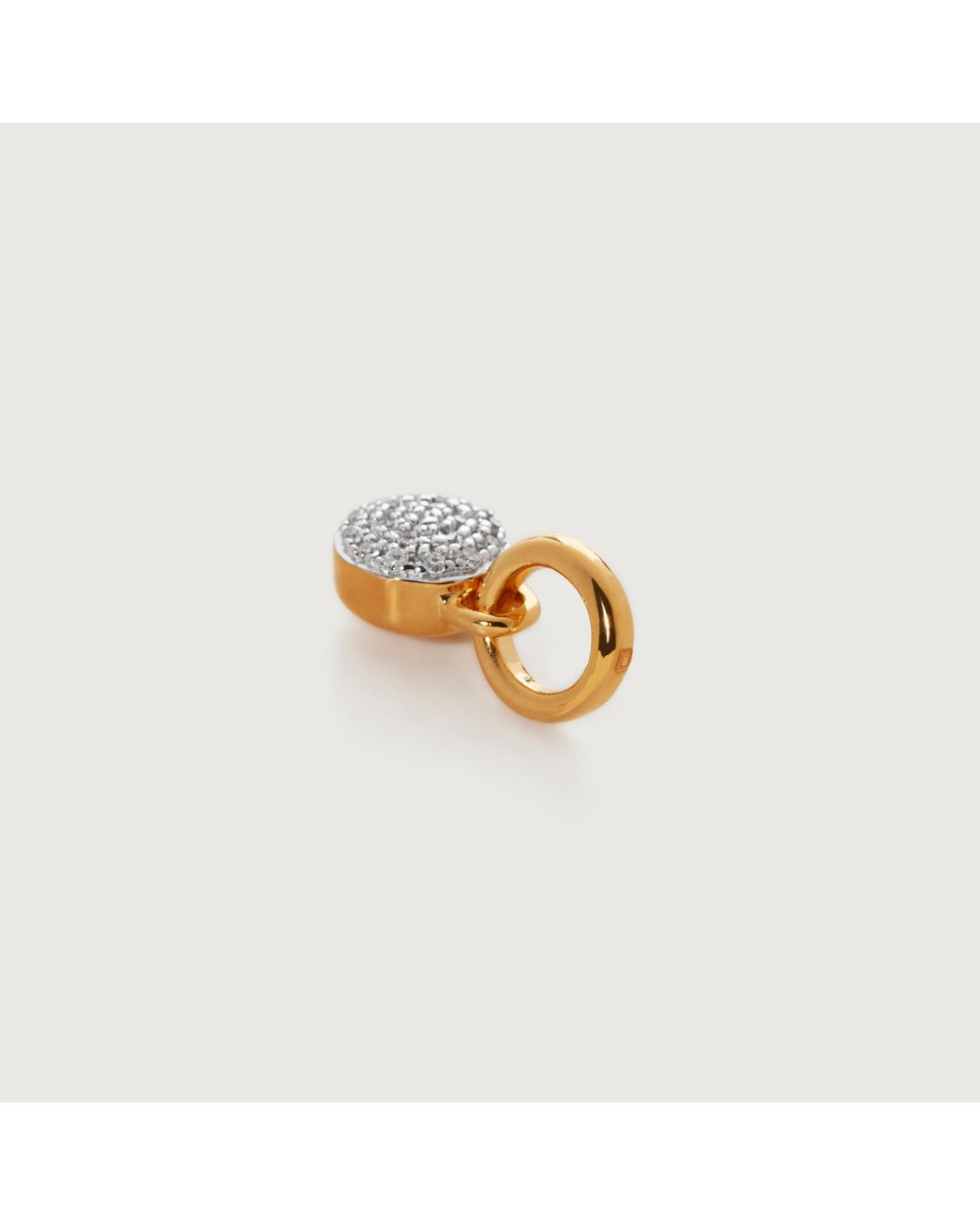Monica Vinader Fiji Mini Button Diamond Pendant Charm in Metallic ...