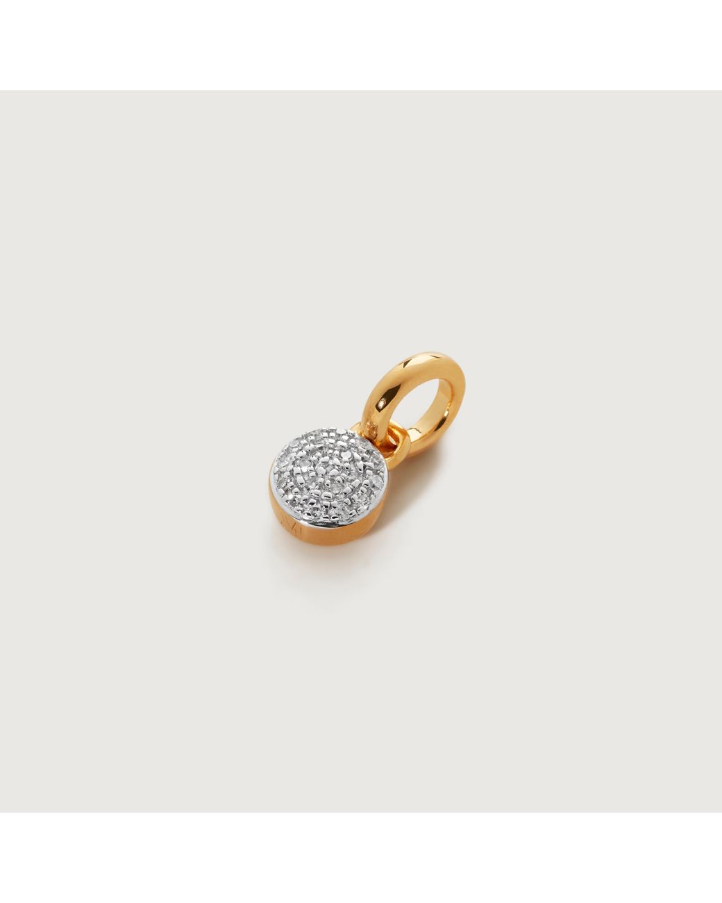 Monica Vinader Fiji Mini Button Diamond Pendant Charm in Metallic ...