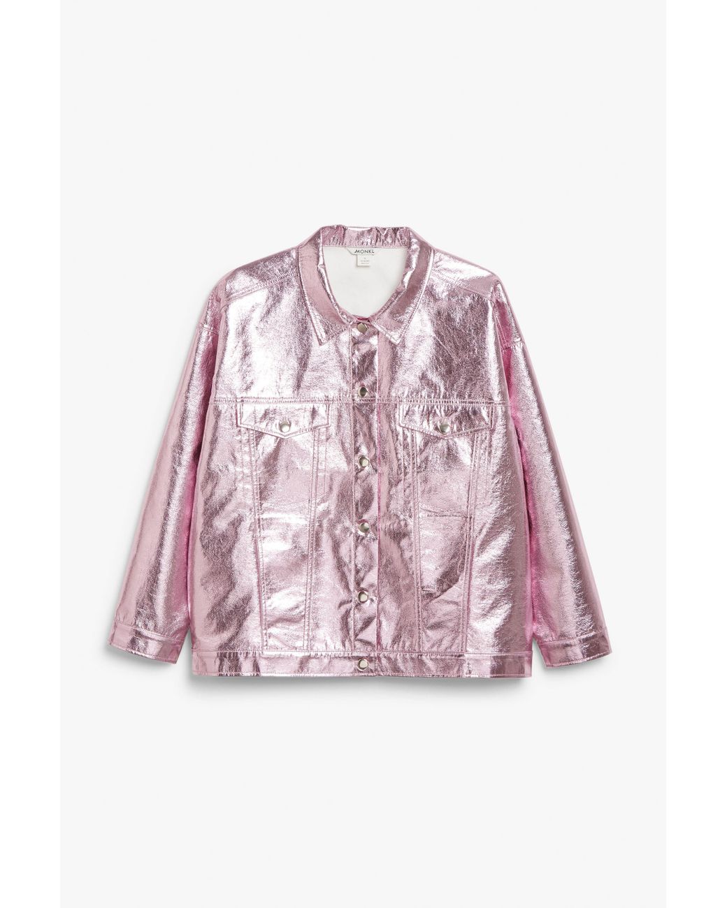 Monki Synthetic Metallic Jacket in Pink Metallic (Pink) | Lyst Canada