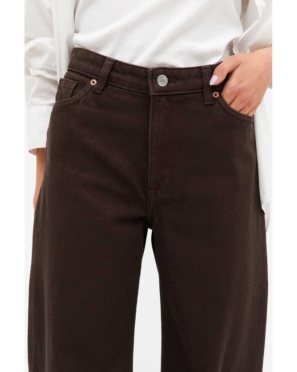 Monki Denim Yoko Dark Brown Jeans 