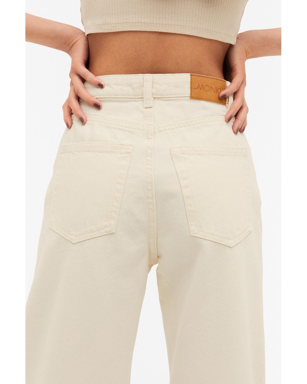 Monki Denim Yoko Off-white Jeans | Lyst Canada