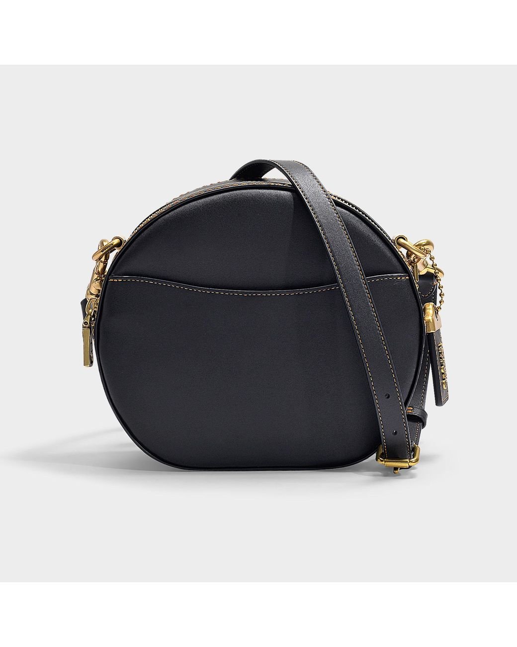 COACH Glovetanned Leather Canteen Crossbody Bag In Black Calfskin