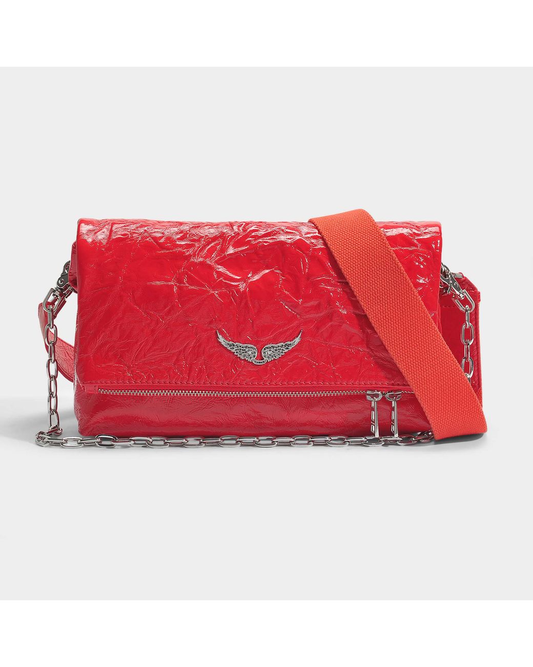 Zadig & Voltaire Rocky Creased Bag In Red Cow Leather Lyst