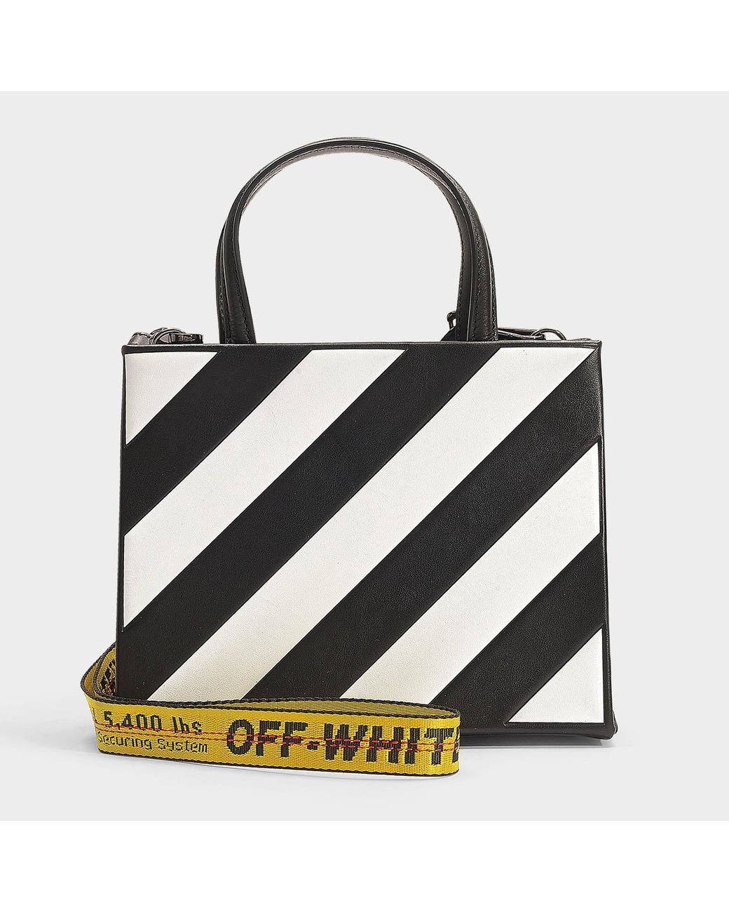 Off-White c/o Virgil Abloh Small Box Bag In Black And White Calfskin