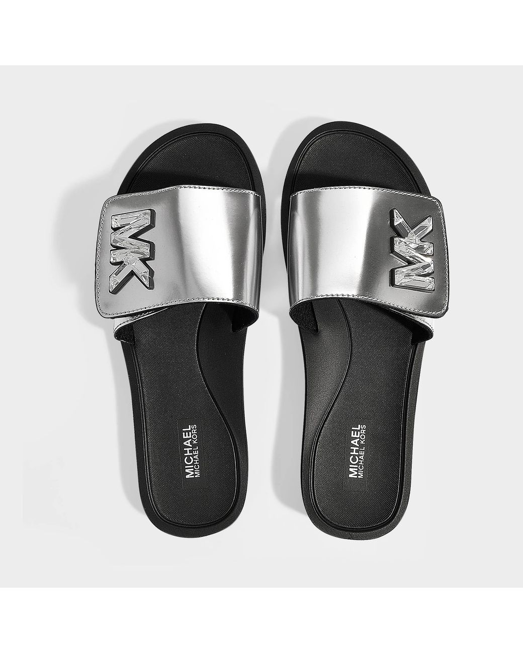 Mk logo sale metallic slide