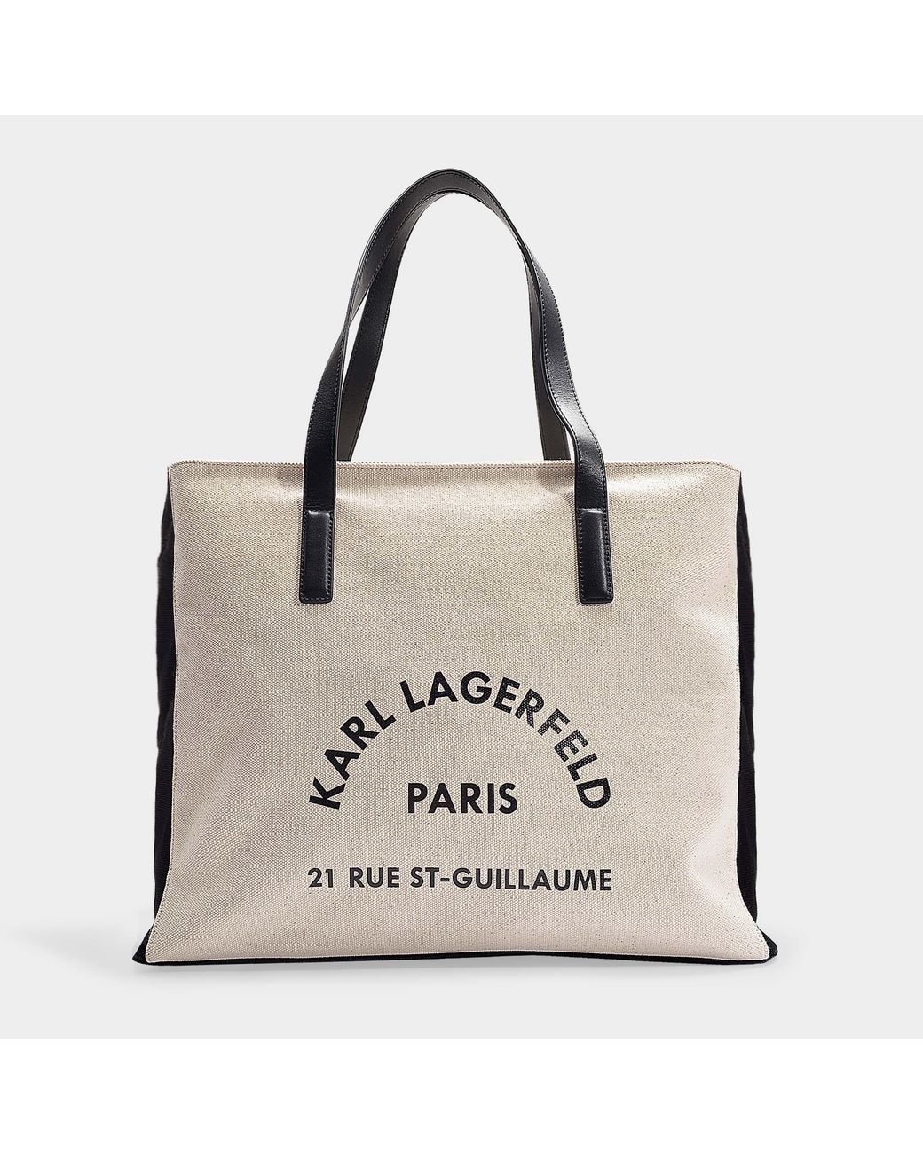 Karl Lagerfeld K/rue Lagerfeld Canvas Bag in Beige (Natural) | Lyst