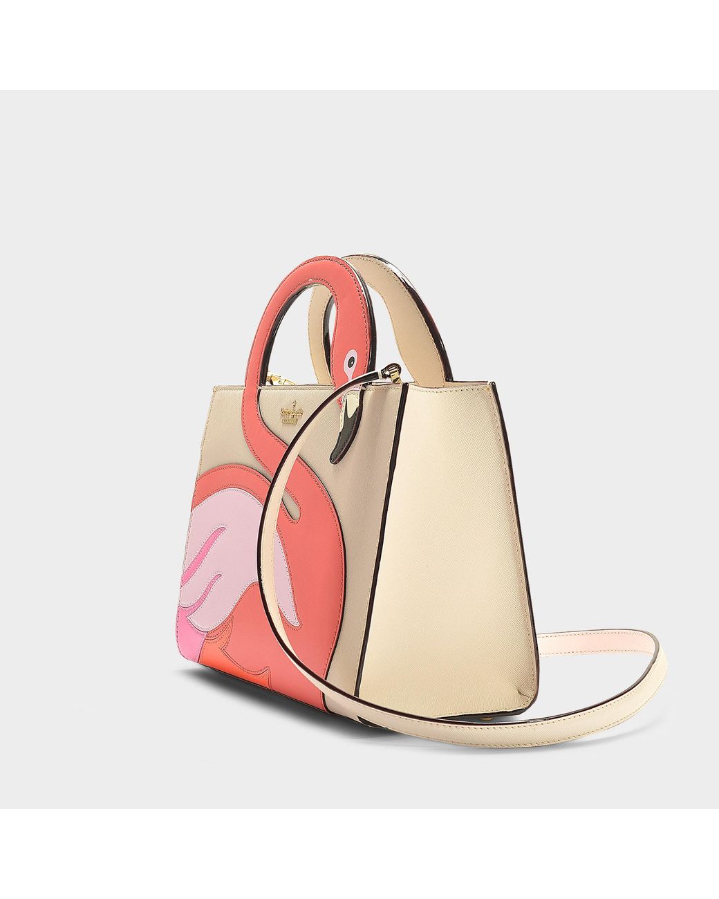 Kate Spade Leather Sam Thompson Street Flamingo Handbag In White Calfskin |  Lyst