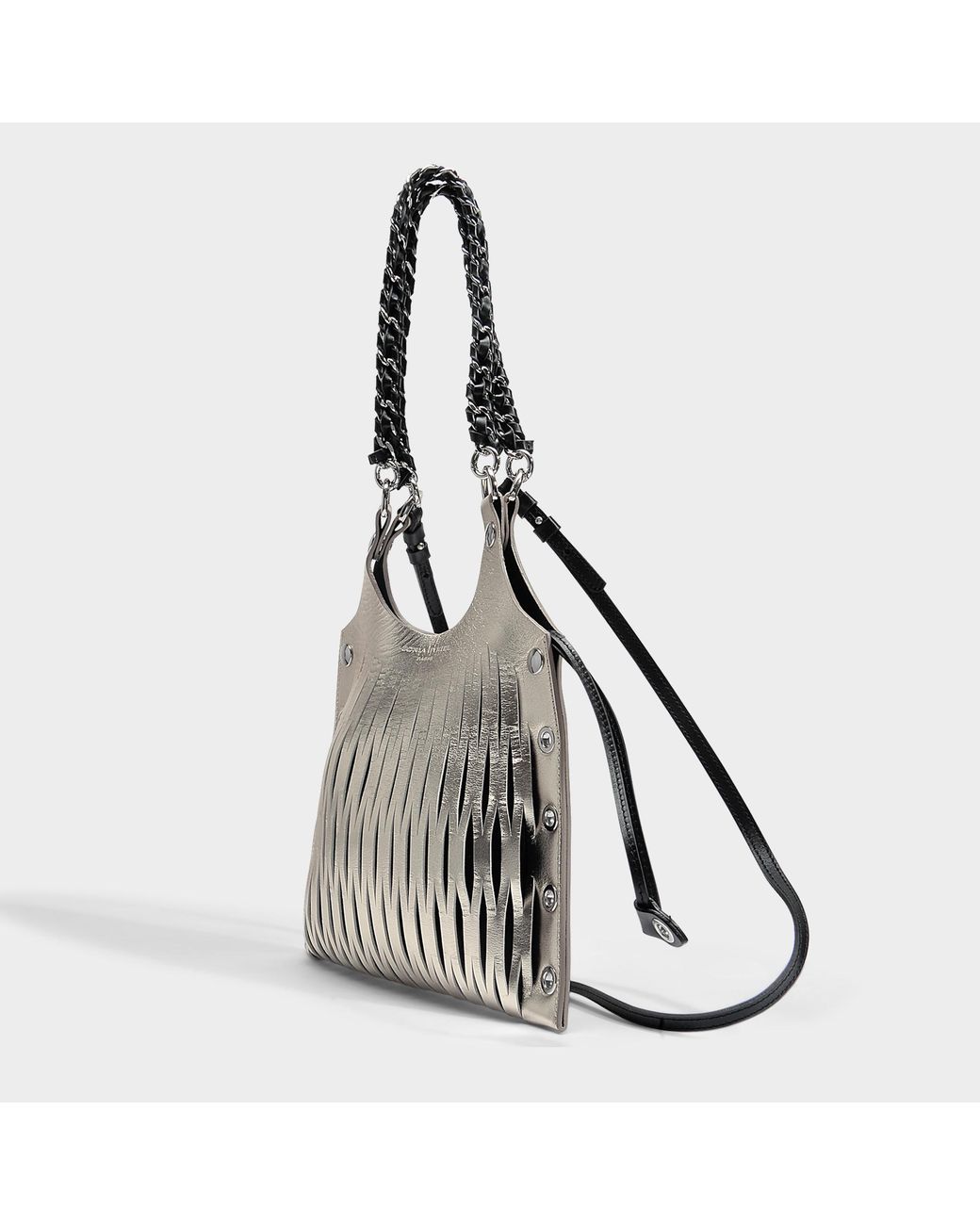 Sonia Rykiel Le Baltard Small Tote Bag In Silver Leather | Lyst Canada