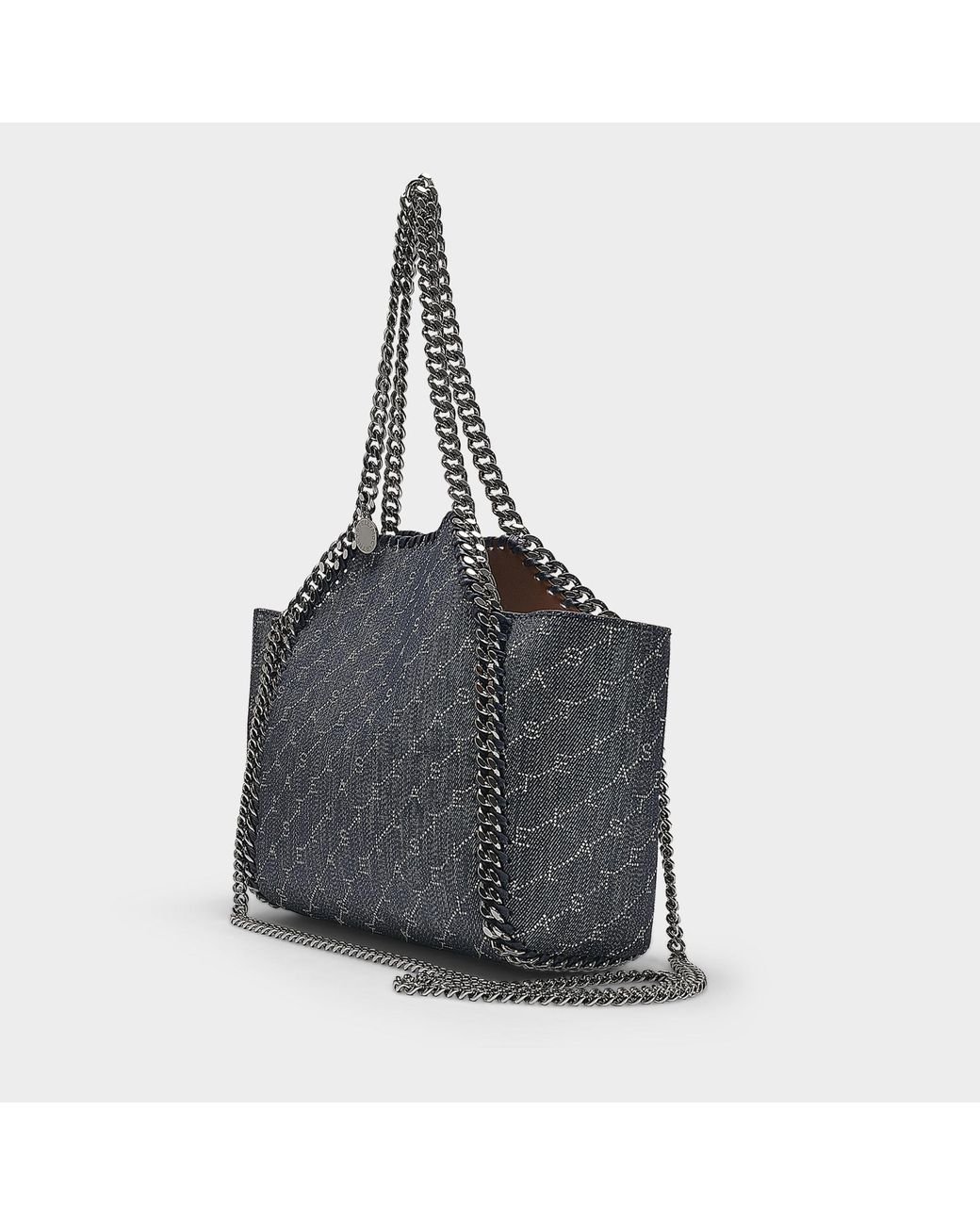 Stella McCartney Mini Reversible Tote In Navy Eco Monogram