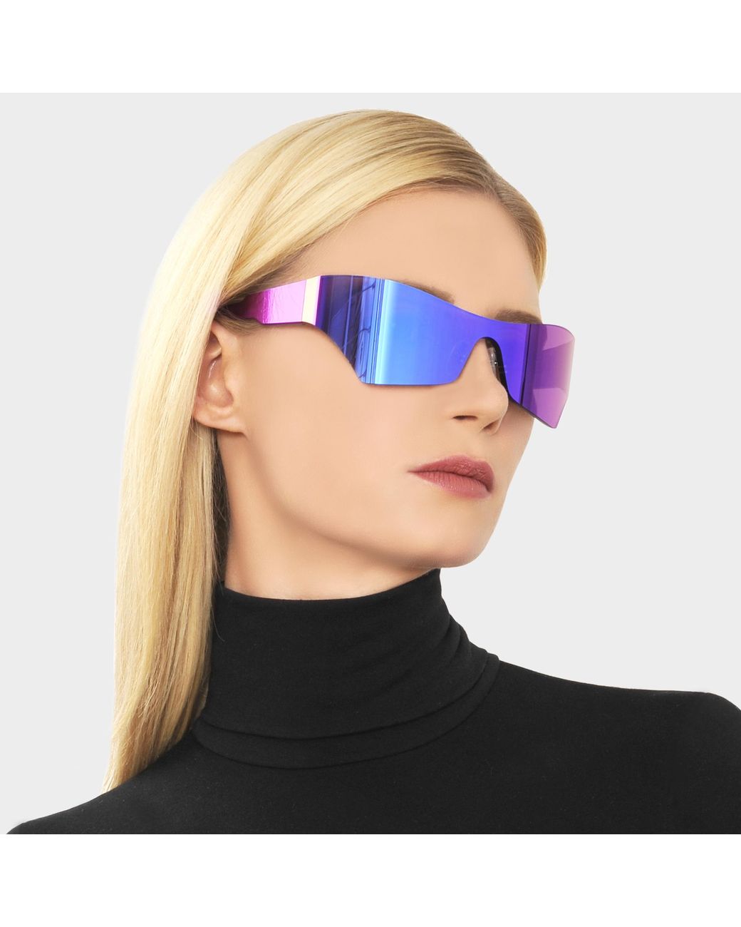 Balenciaga Mono Cat Sunglasses In Purple Injection With Purple Lenses | Lyst