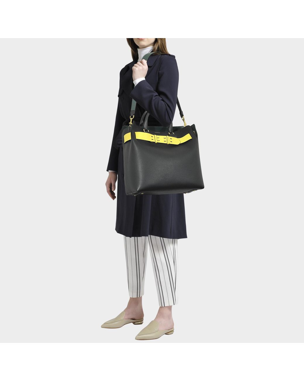 Burberry Large Belt Bag In Black Marais Leather | Lyst