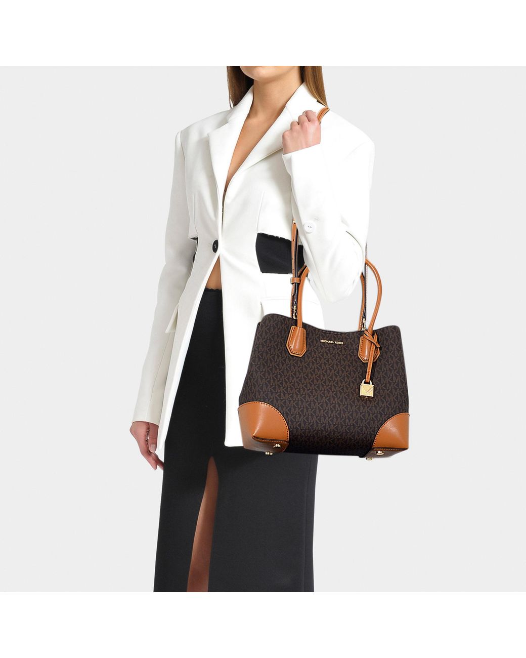 Michael kors mercer corner top medium center zip tote