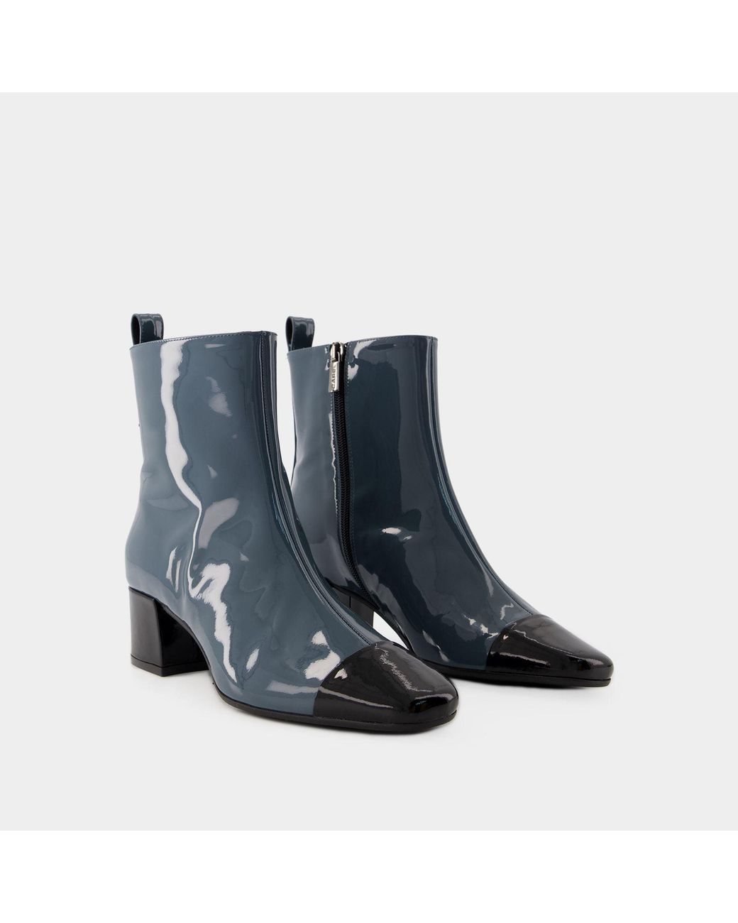 ESTIME Blue, purple and green patent leather boots