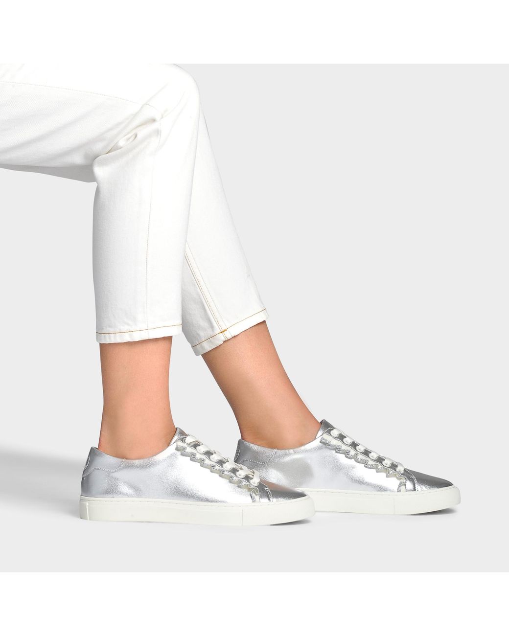 silver tory burch sneakers
