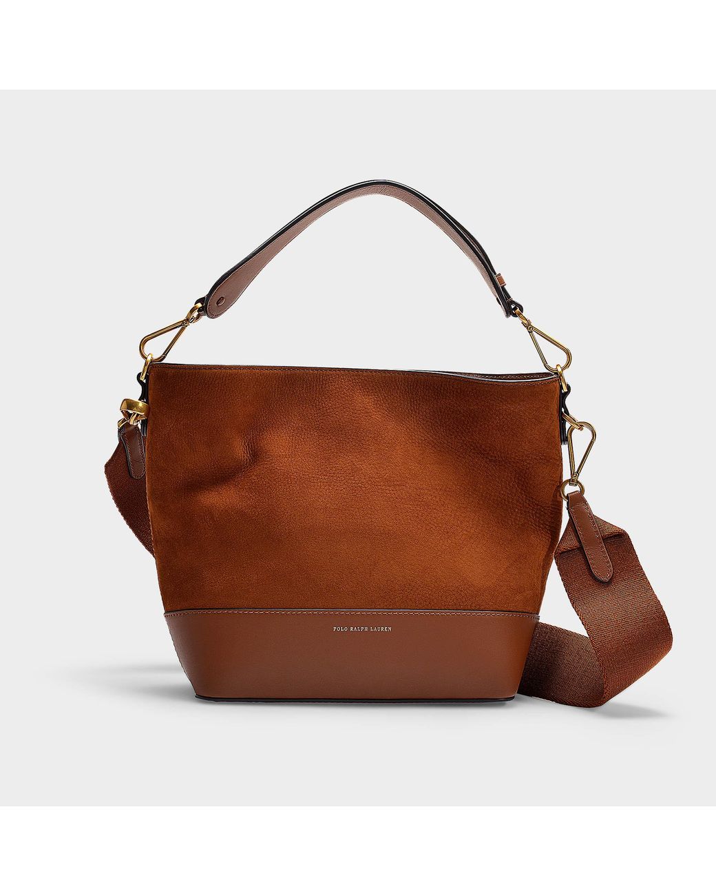 Polo Ralph Lauren Sullivan Bucket Hobo Small Bag In Saddle Nubuck And