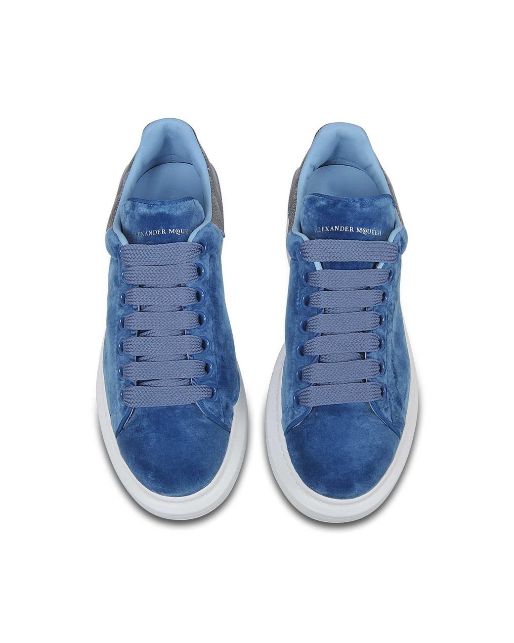 persoonlijkheid uitlijning Generaliseren Alexander McQueen Velvet Sneakers in Blue | Lyst