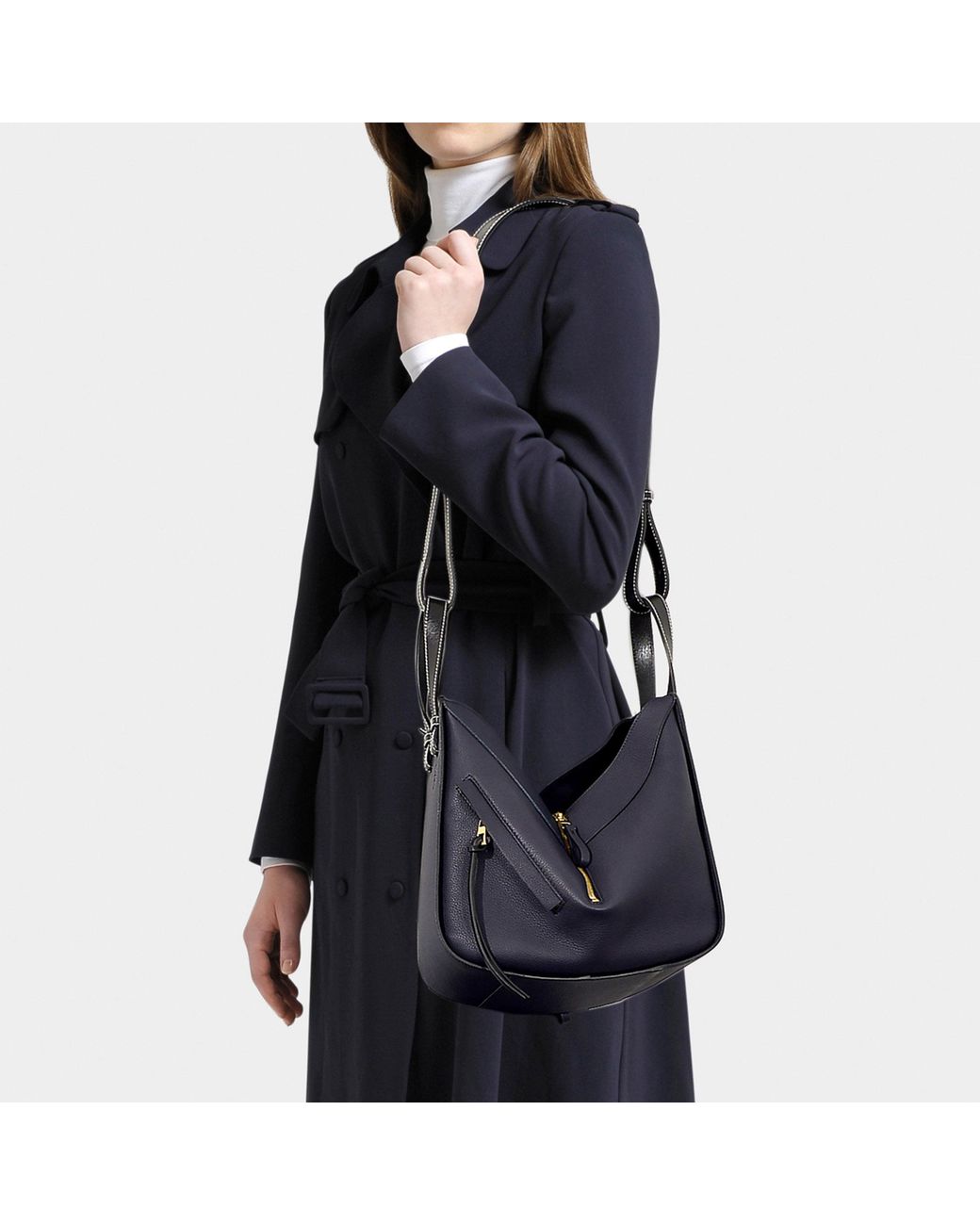 Loewe Hammock Small Bag In Midnight Blue And Black Calfskin Lyst