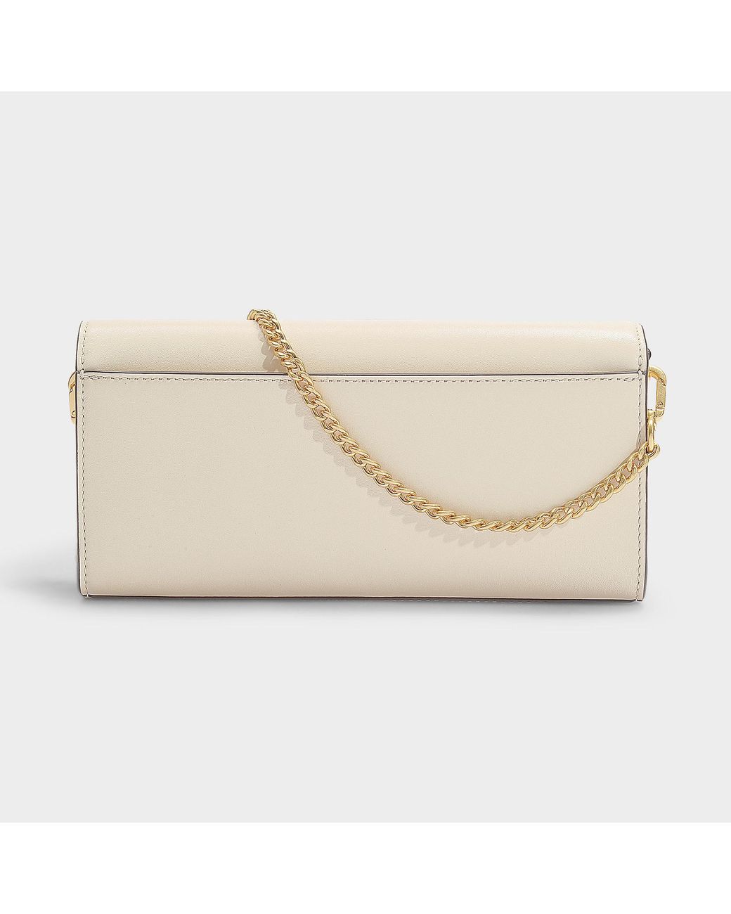 Tory Burch Juliette Clutch In New Cream Calfskin in Natural