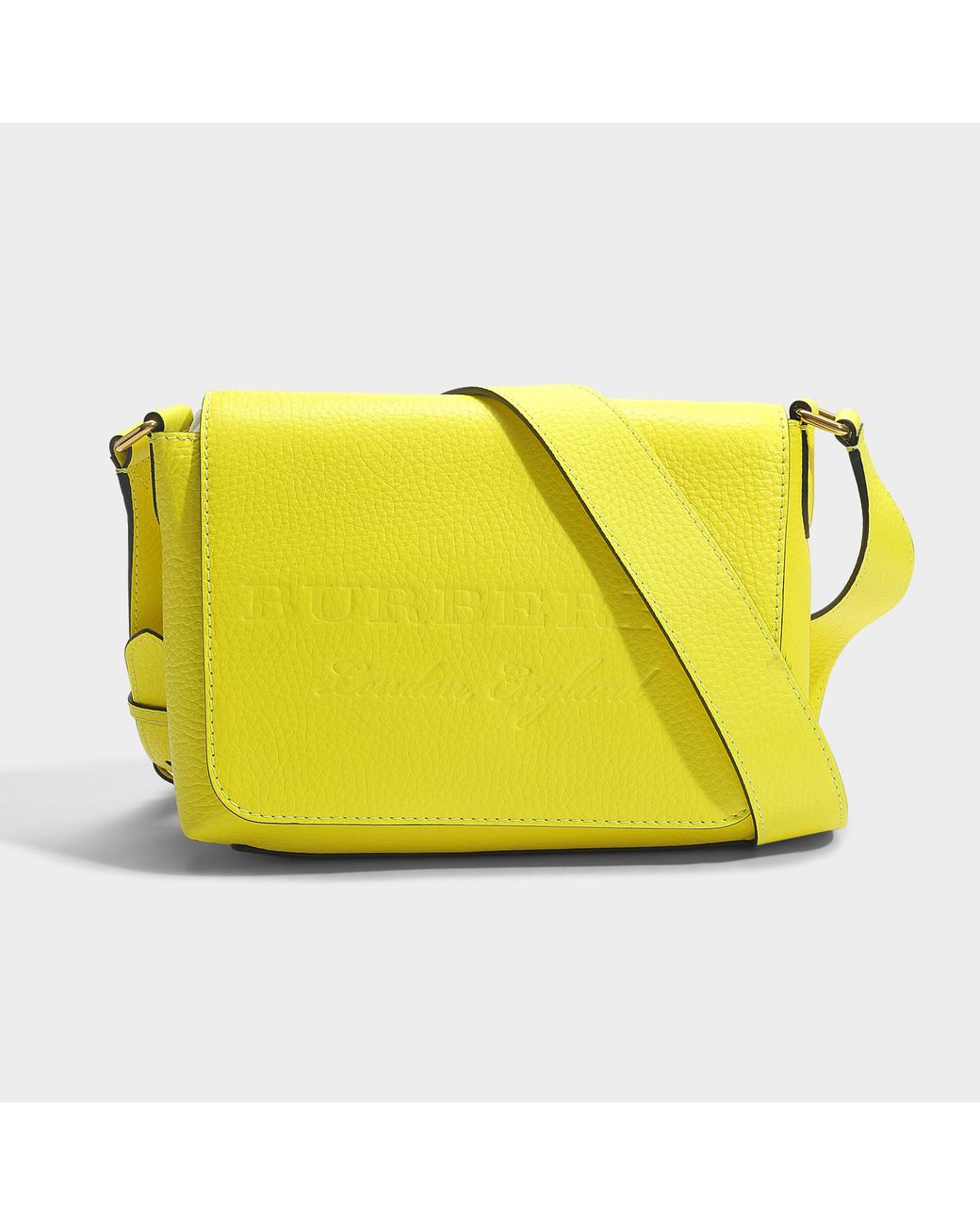 Burberry Small Burleigh Crossbody Bag In Neon Yellow Grained Calfskin | Lyst