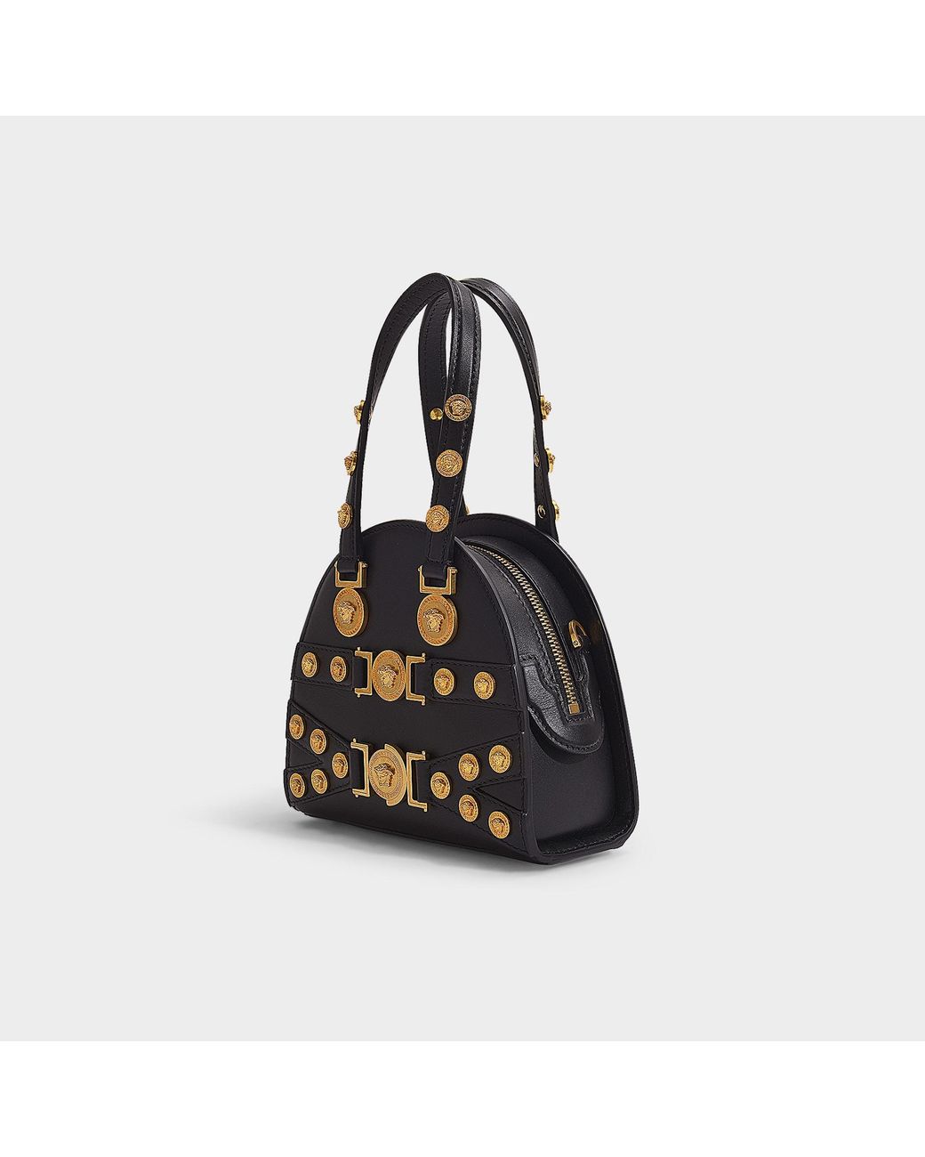 Versace Mini Medallion Tribute Bag In Black Calfskin | Lyst
