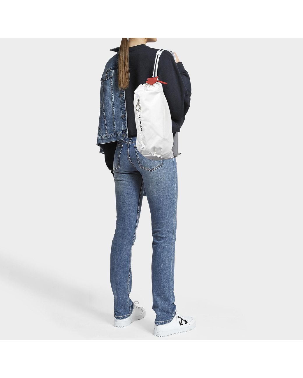 Off white convertible top belt bag