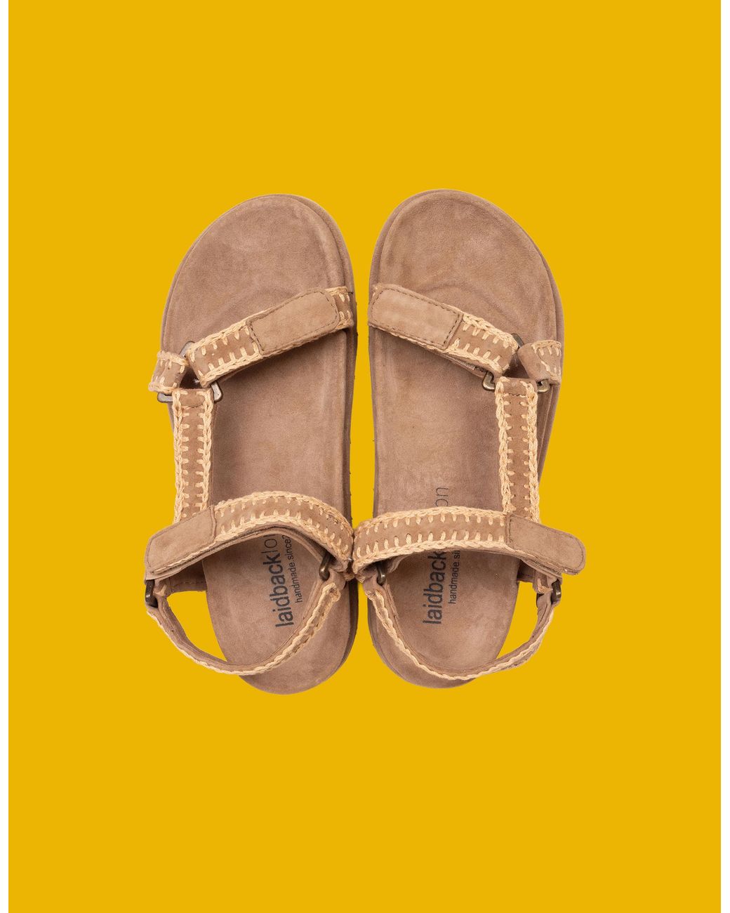 Monsoon Yellow Laidback London Hess Suede Sandals Camel