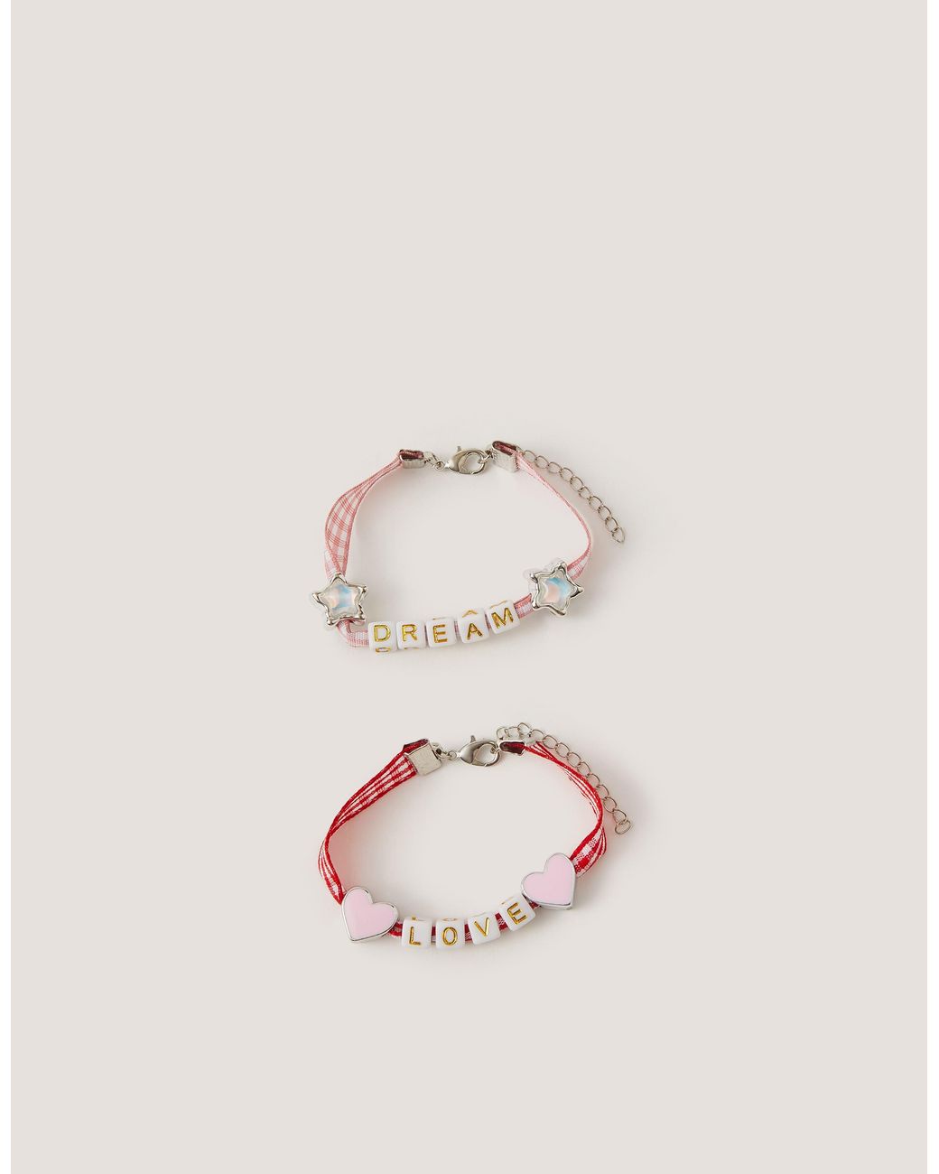 Monsoon Natural 2-pack Mon Cheri Bead Gingham Bracelets
