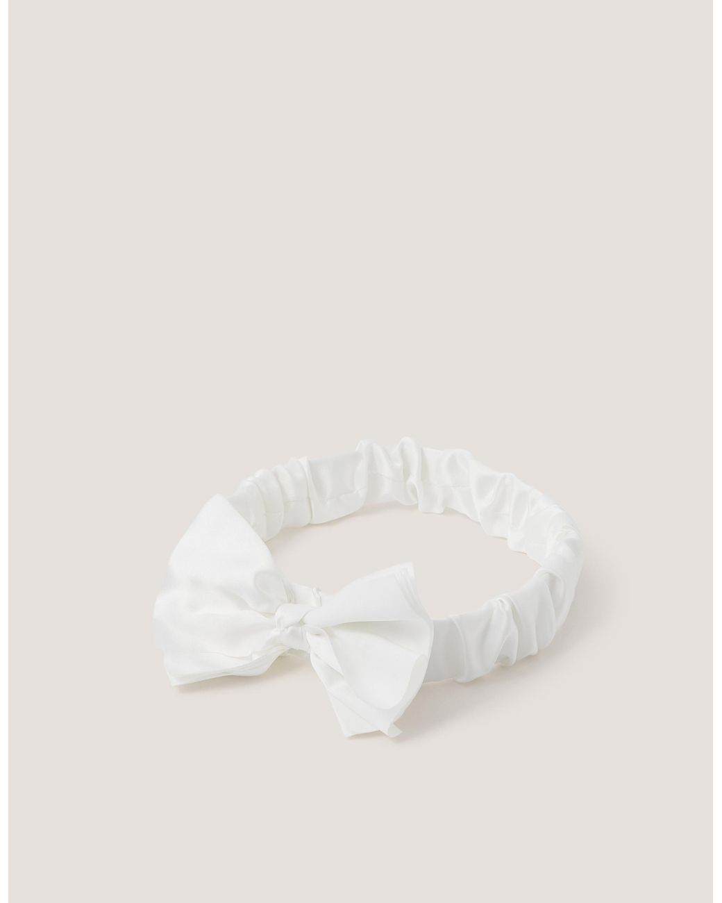 Monsoon Natural Satin Bow Bando Headband