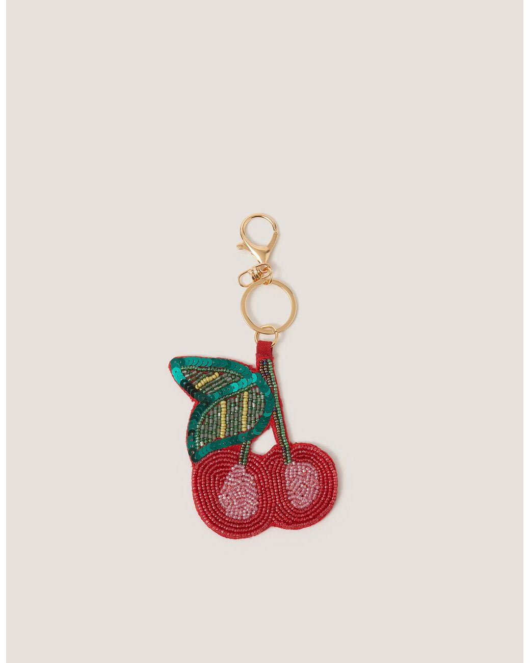 Monsoon Pink Cherry Beaded Bag Charm