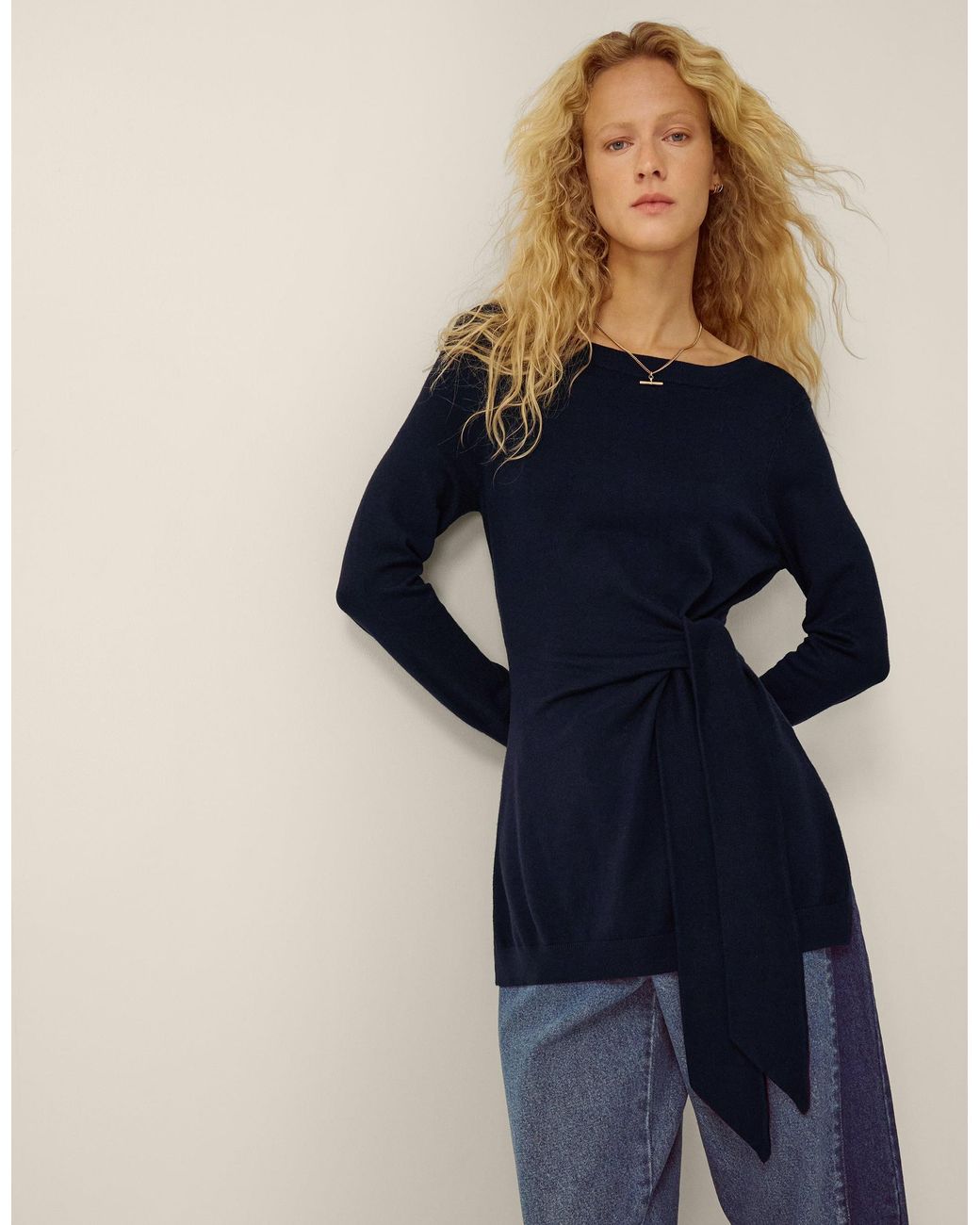 Monsoon Blue Tina Tie Side Jumper
