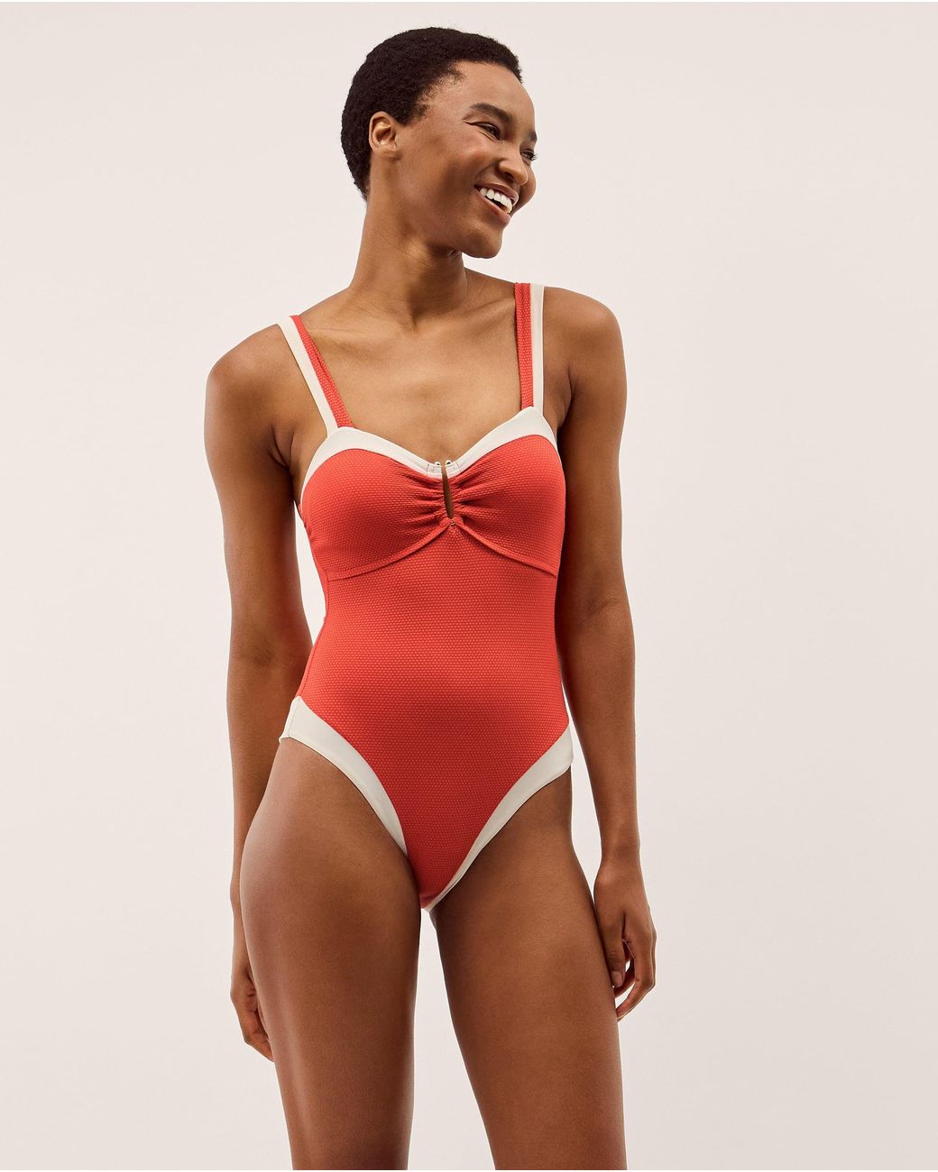Monsoon Red Sabrina Two Tone Swimsuit Orange
