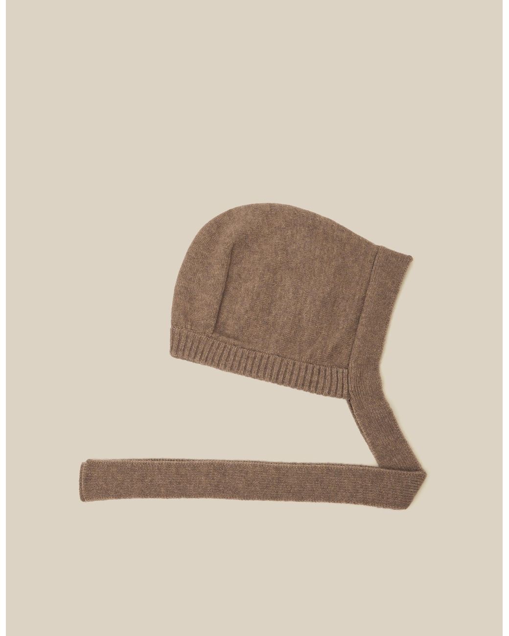 Monsoon Natural Tala Tie Knitted Bonnet Mink