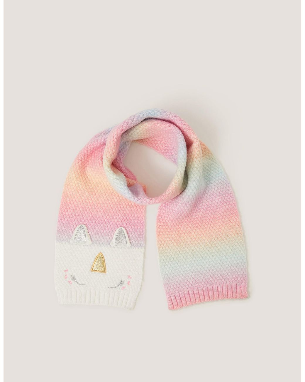 Monsoon Pink Unicorn Ombré Knitted Scarf